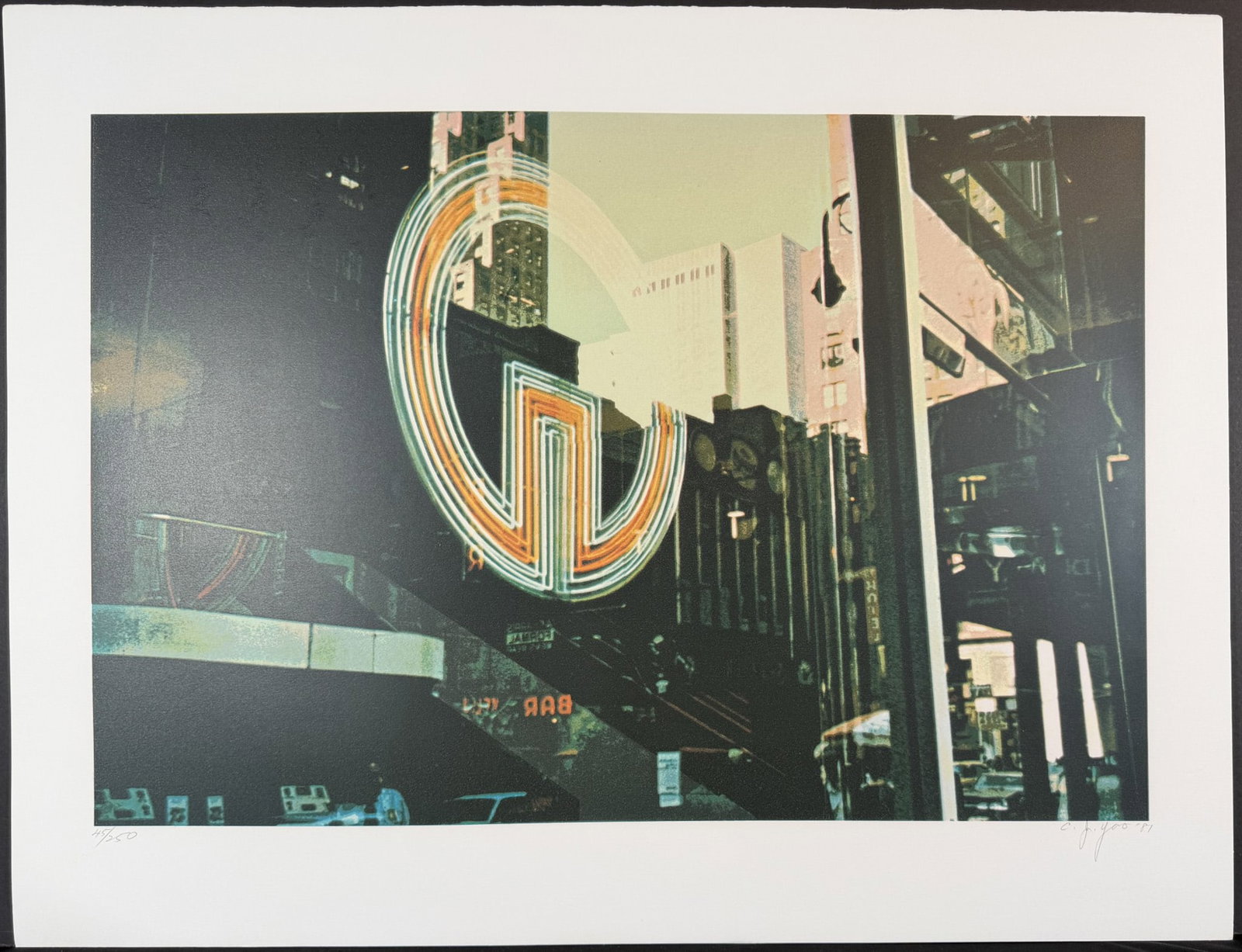 C.J. Yao (1941-2000) Screenprint, Reflection Signed: Screenprint Titled Reflection Signed bottom right Numbered 45/250. Year 1987 Sight size 29" x 22" Dimensions: See Description.