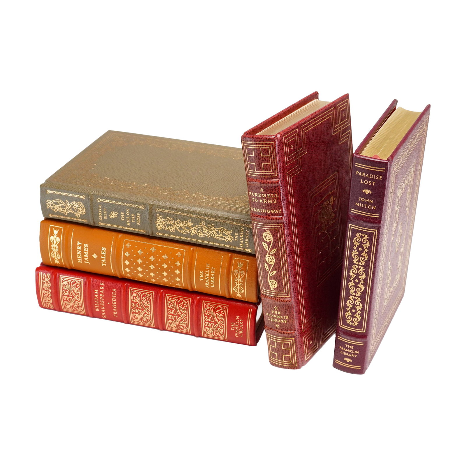 A 5-Book Lot of Leather-Bound Classics. Multiple Authors. The Franklin Library, c. 1976-1980. (1 of 4)