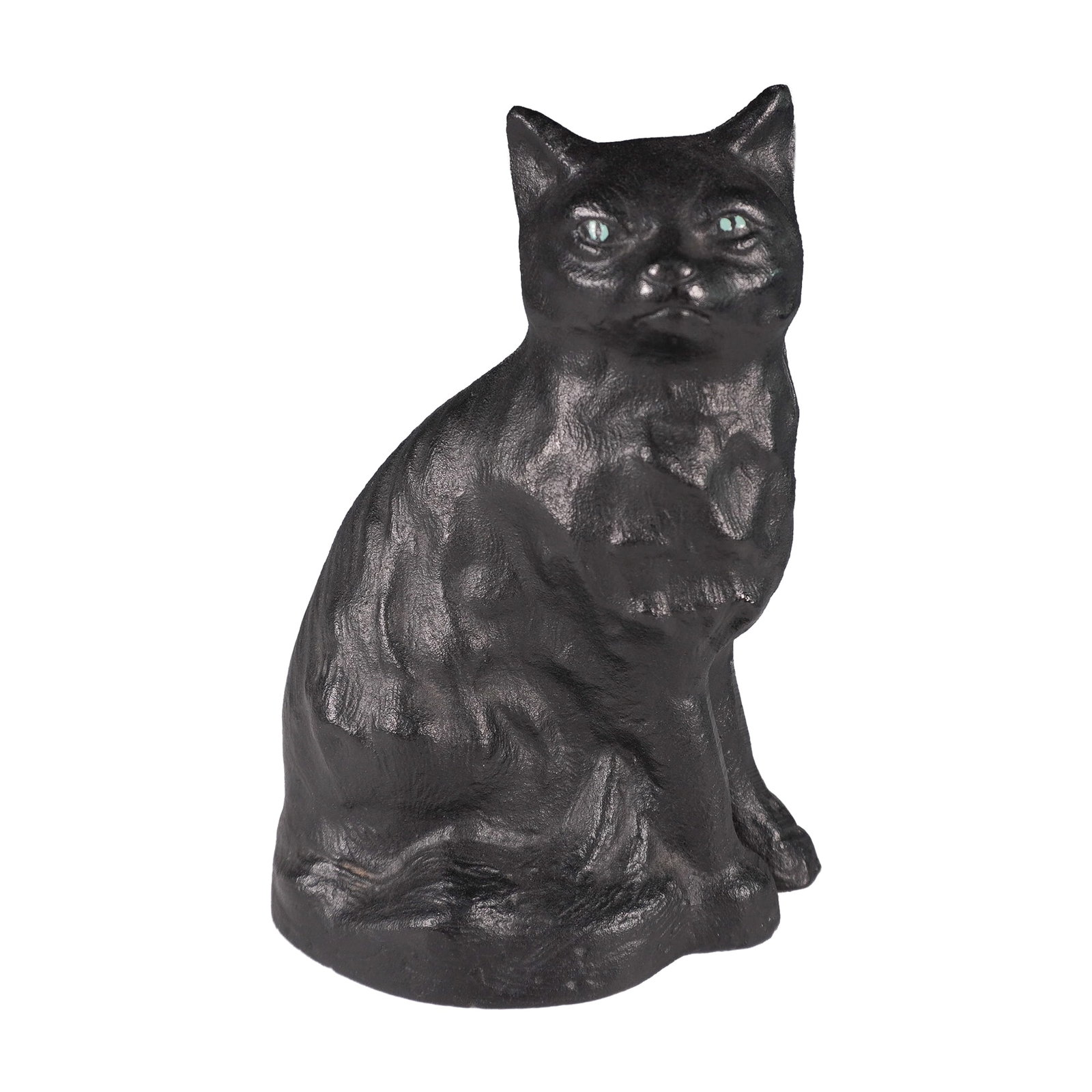 Antique Cast Iron Black Cat Doorstop with Painted Eyes (1 of 5)