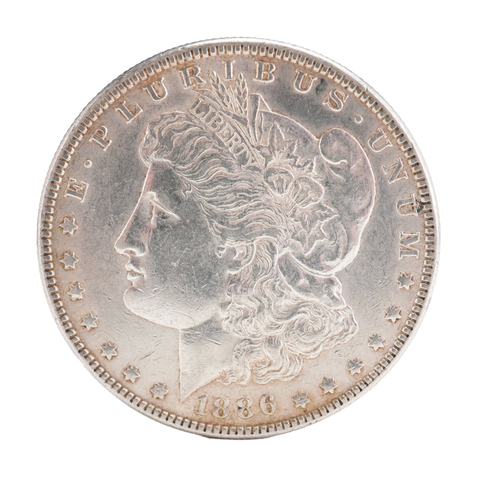 1886 U.S. Morgan Dollar 90% Silver Coin, Circulated (1 of 2)