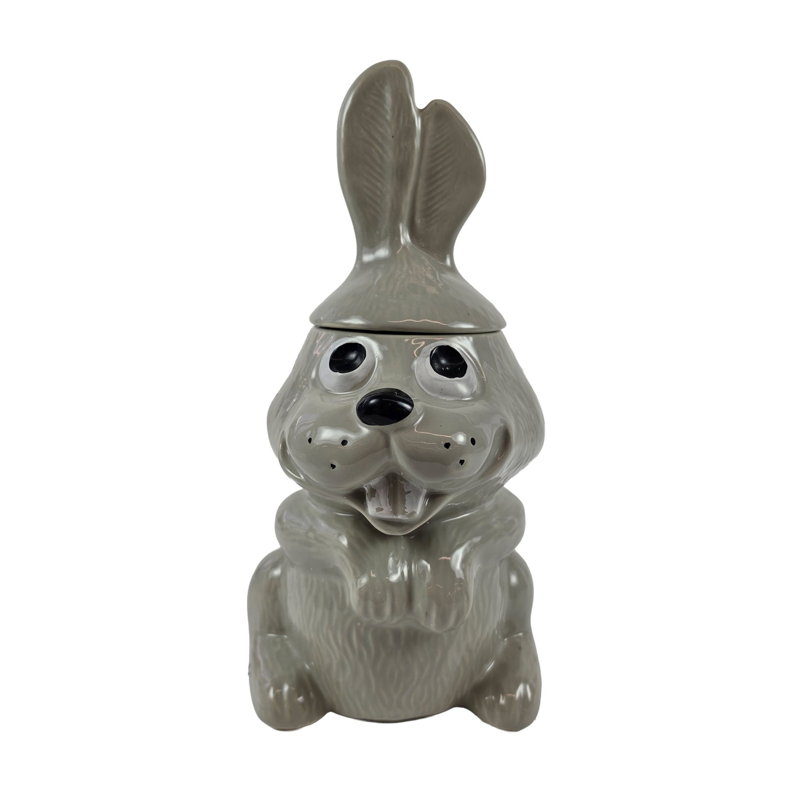 McCoy Pottery Gray Ceramic Rabbit Cookie Jar (1 of 4)