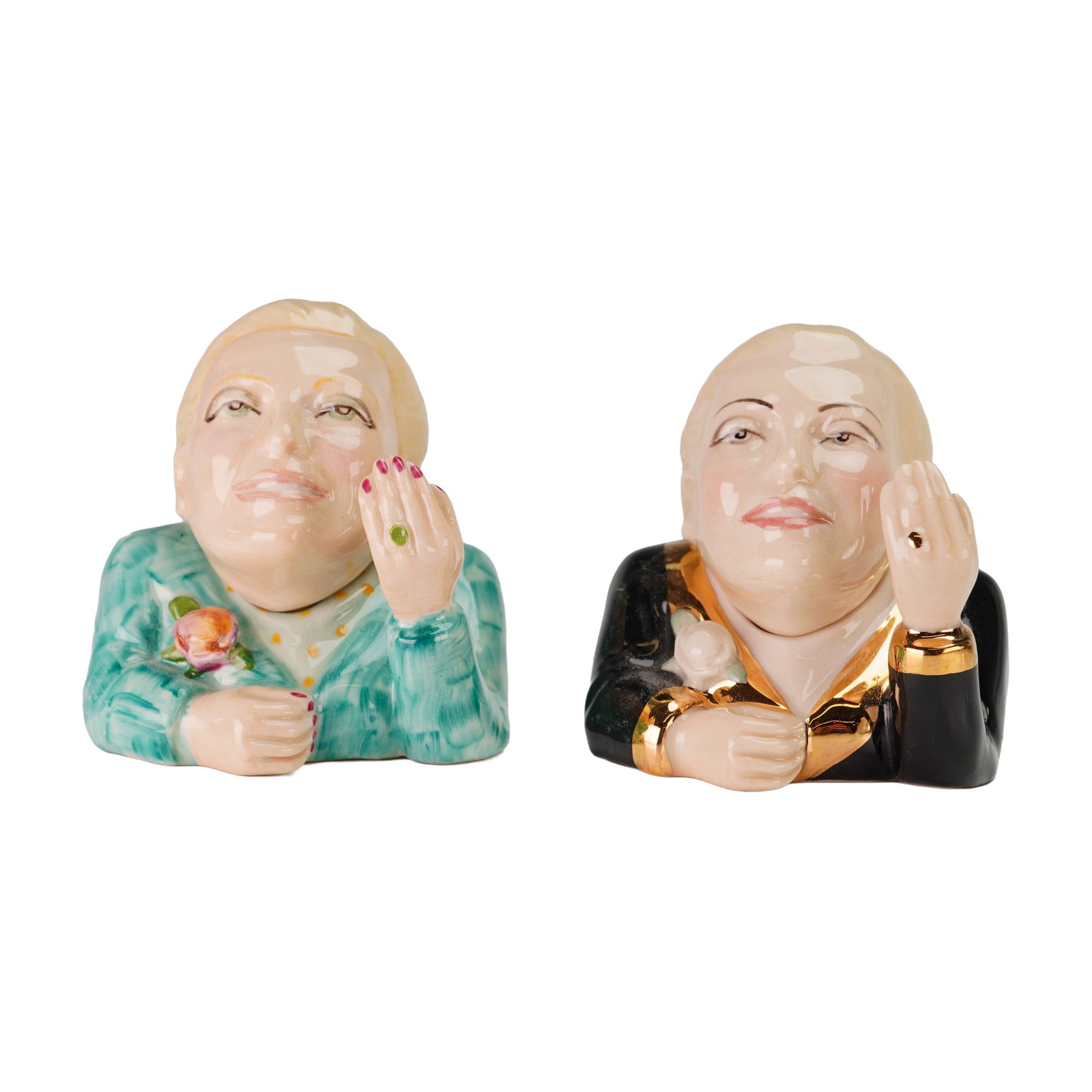 2pc Kevin Francis Eva Peron Face Pots, Evita (1 of 4)