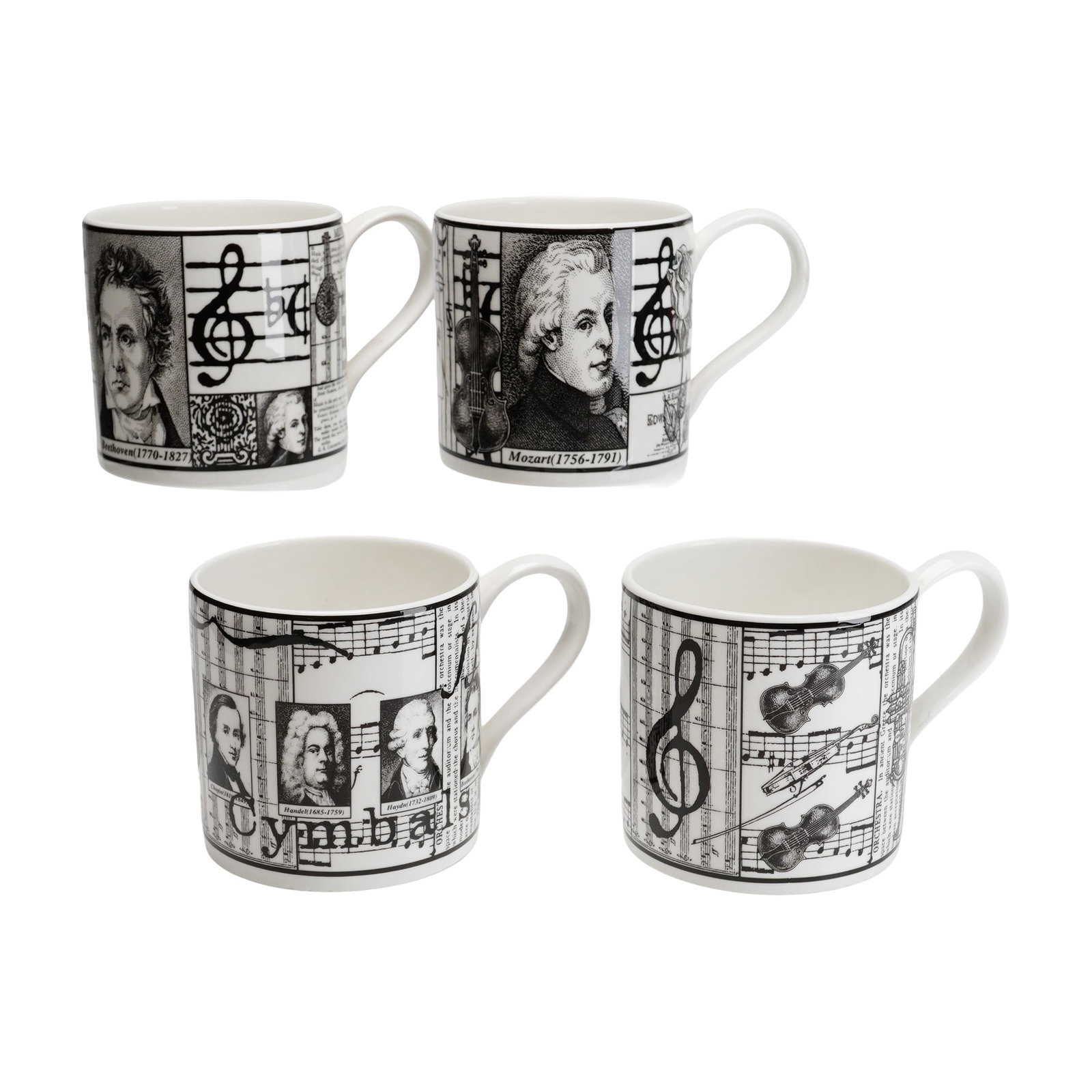 4pc Wedgwood Bone China Musical Scores Mugs (1 of 3)