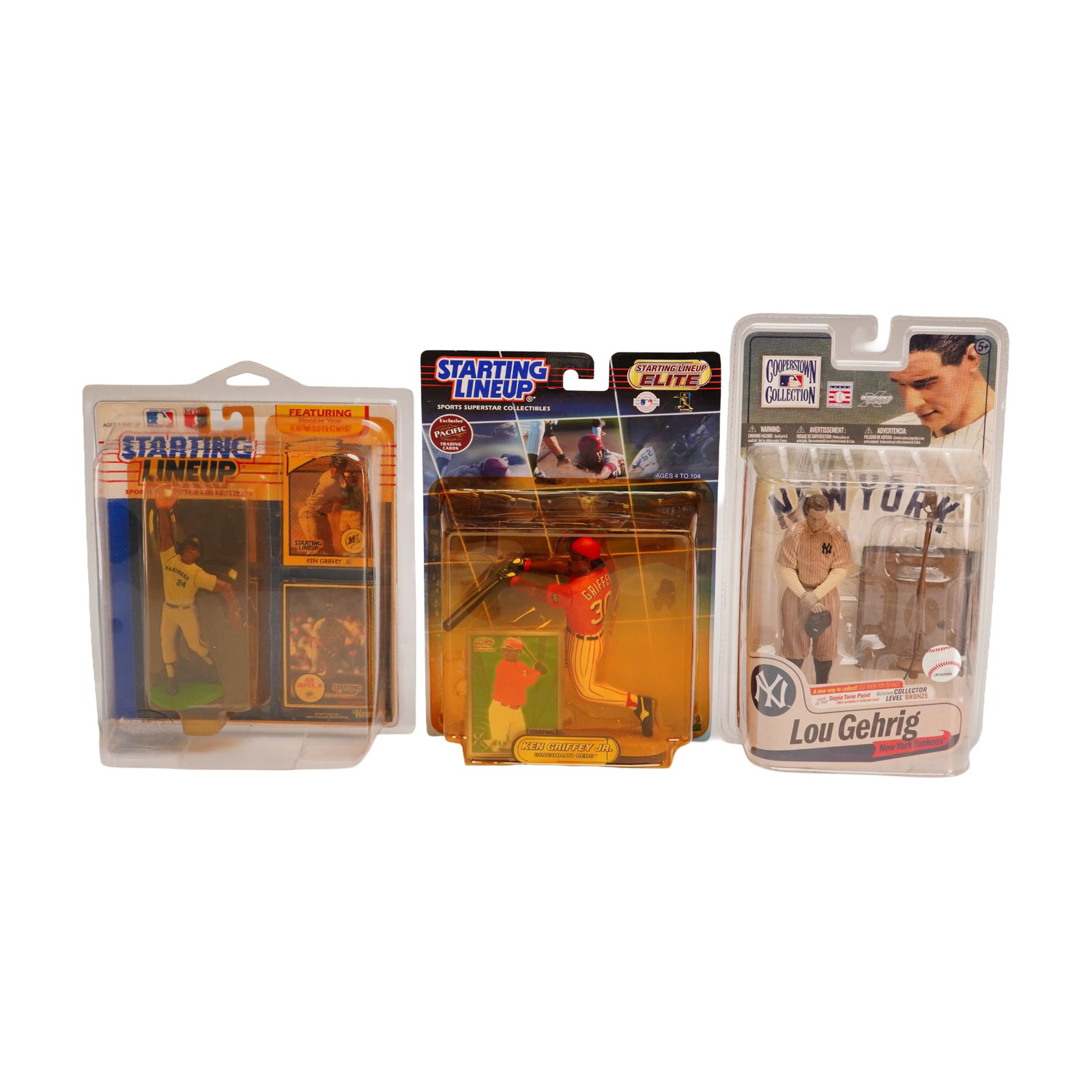 3pc Factory-Sealed MLB Action Figures Featuring Ken Griffey Jr. and Lou Gehrig (1 of 3)