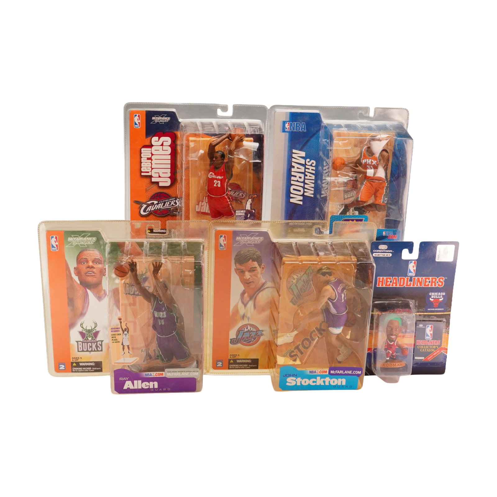 5pc NBA figurines in boxes featuring LeBron James and McFarlane Sportspicks (1 of 3)