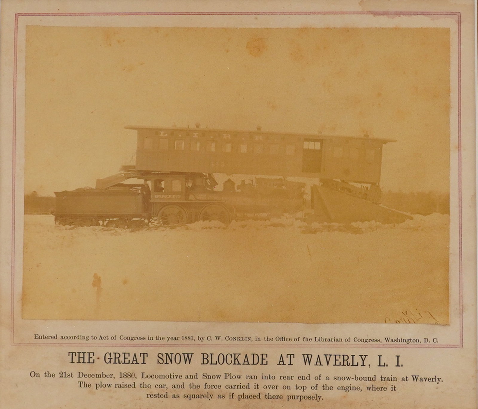 C. W. Conklin, The Great Snow Blockade at Waverly, L.I., Albumen Print, 1880 (1 of 4)