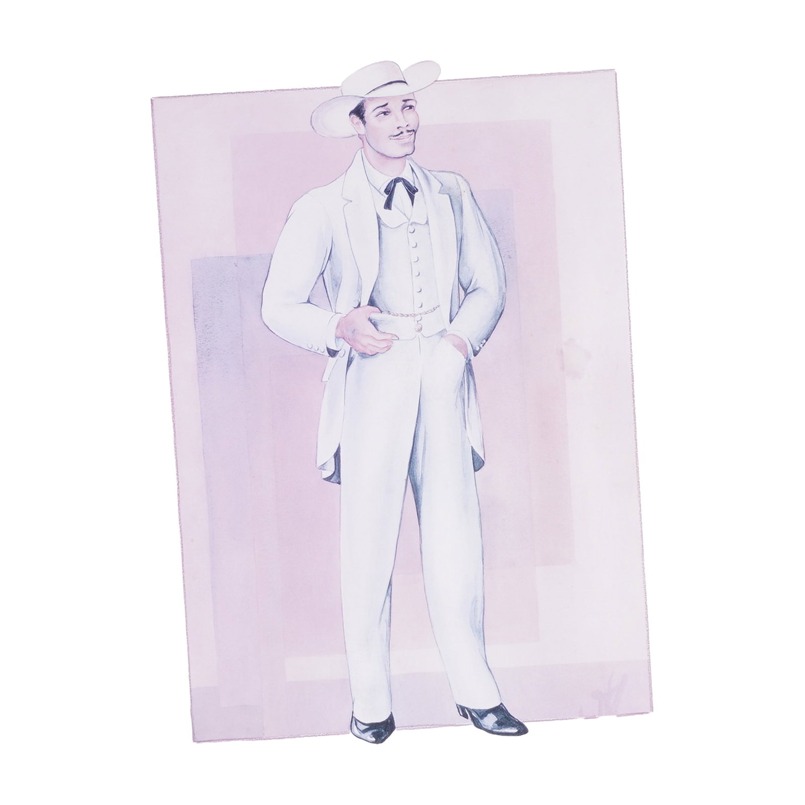 Walter Plunkett Gone with the Wind Rhett Butler Costume Design Lithograph (1 of 8)