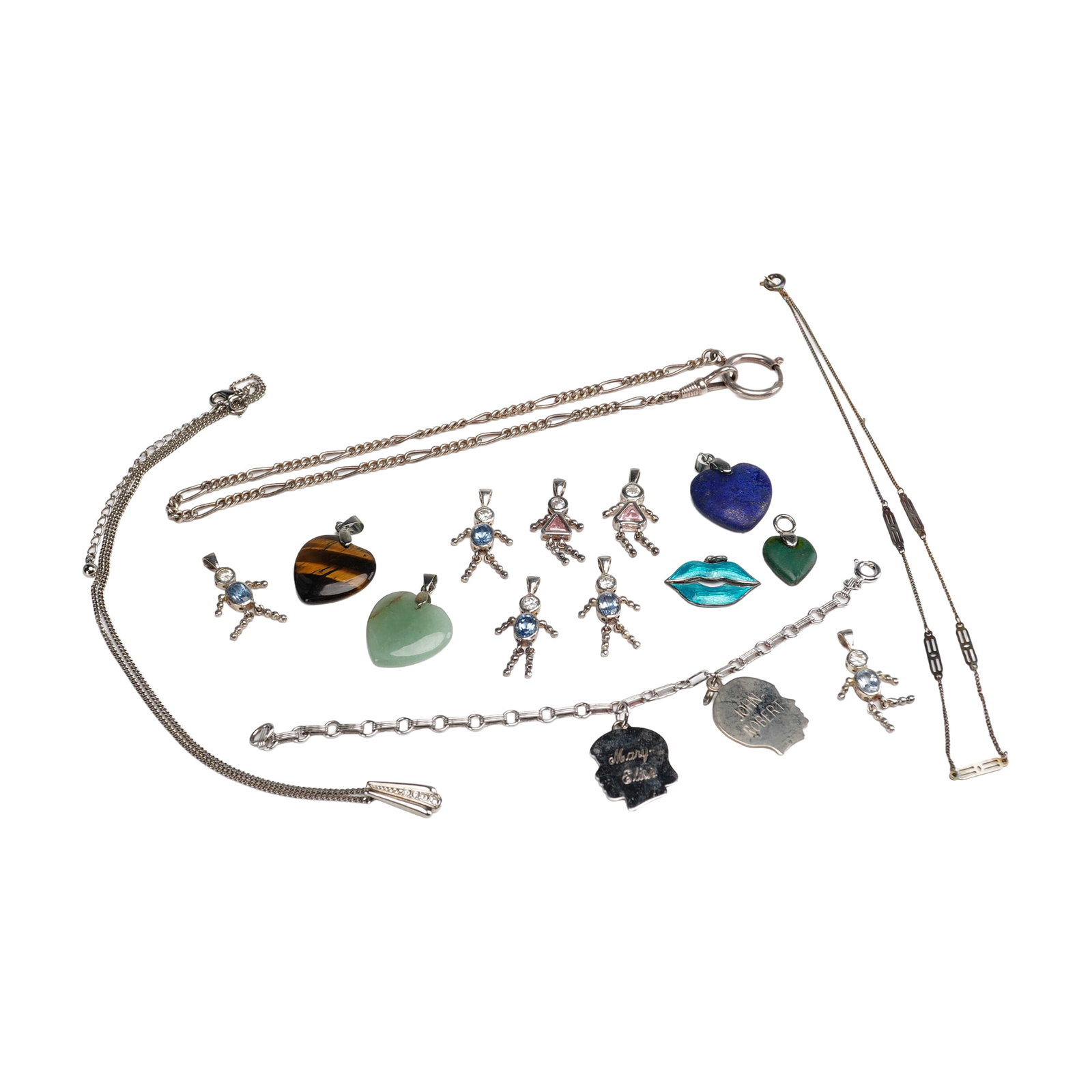 16pc Silver Toned Jewelry Collection with Pendants, Necklaces, and Bracelet (1 of 5)