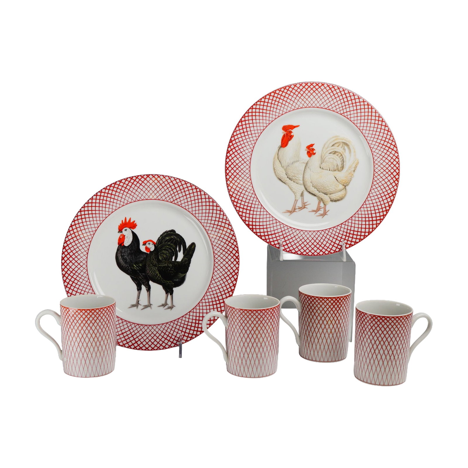 6pc Haldon Group Devonshire Rooster Plate and Cup Set (1 of 3)