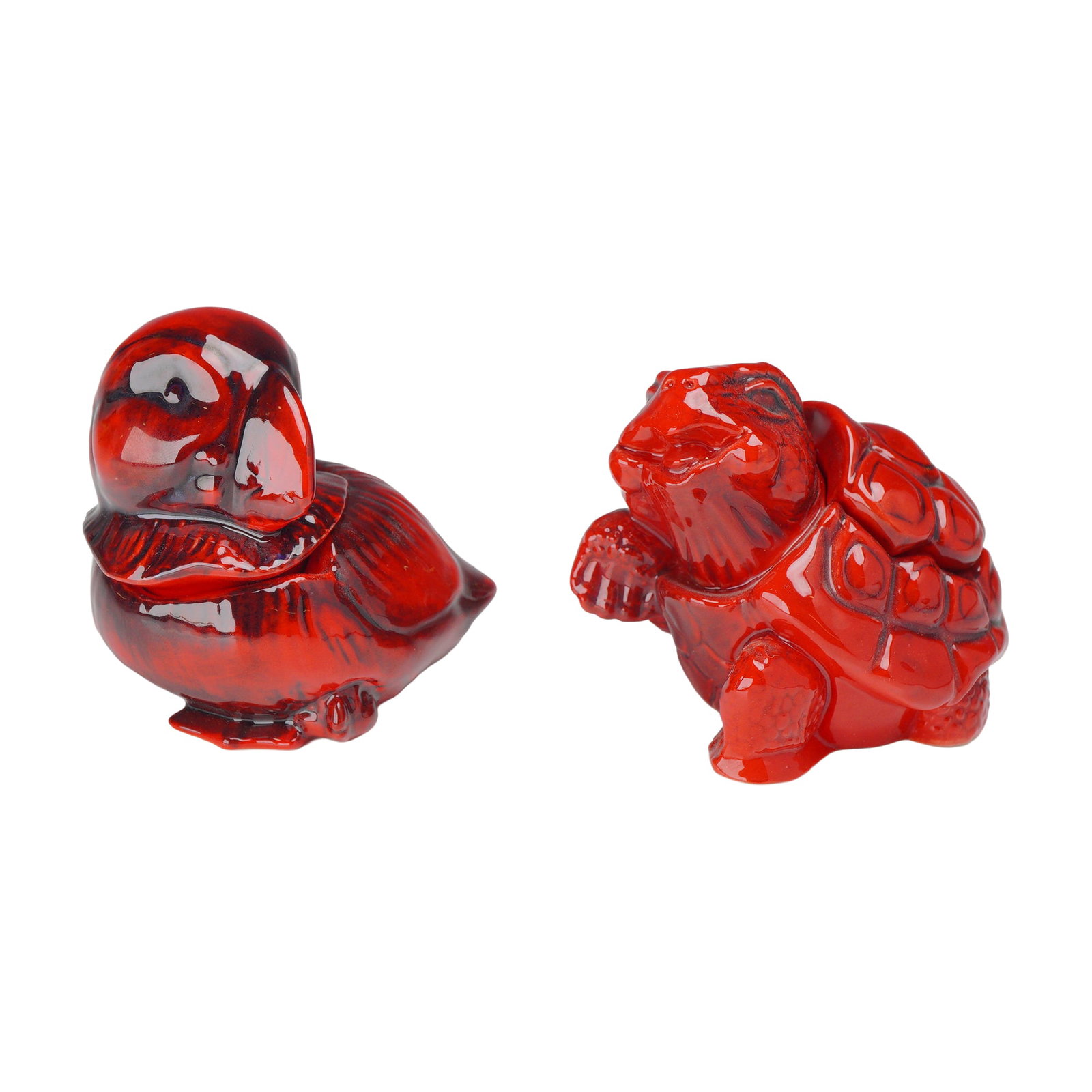 2pc Kevin Francis Face Pots, Prototype Turtle and Puffin (1 of 3)