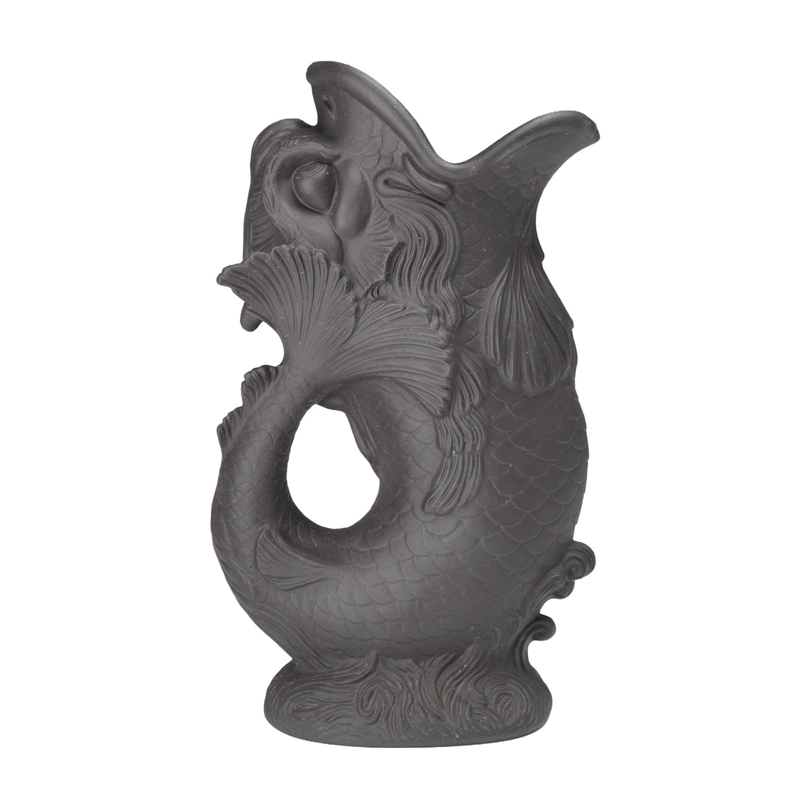 Wedgwood Black Basalt Gurgle Dolphin Pitcher (1 of 3)