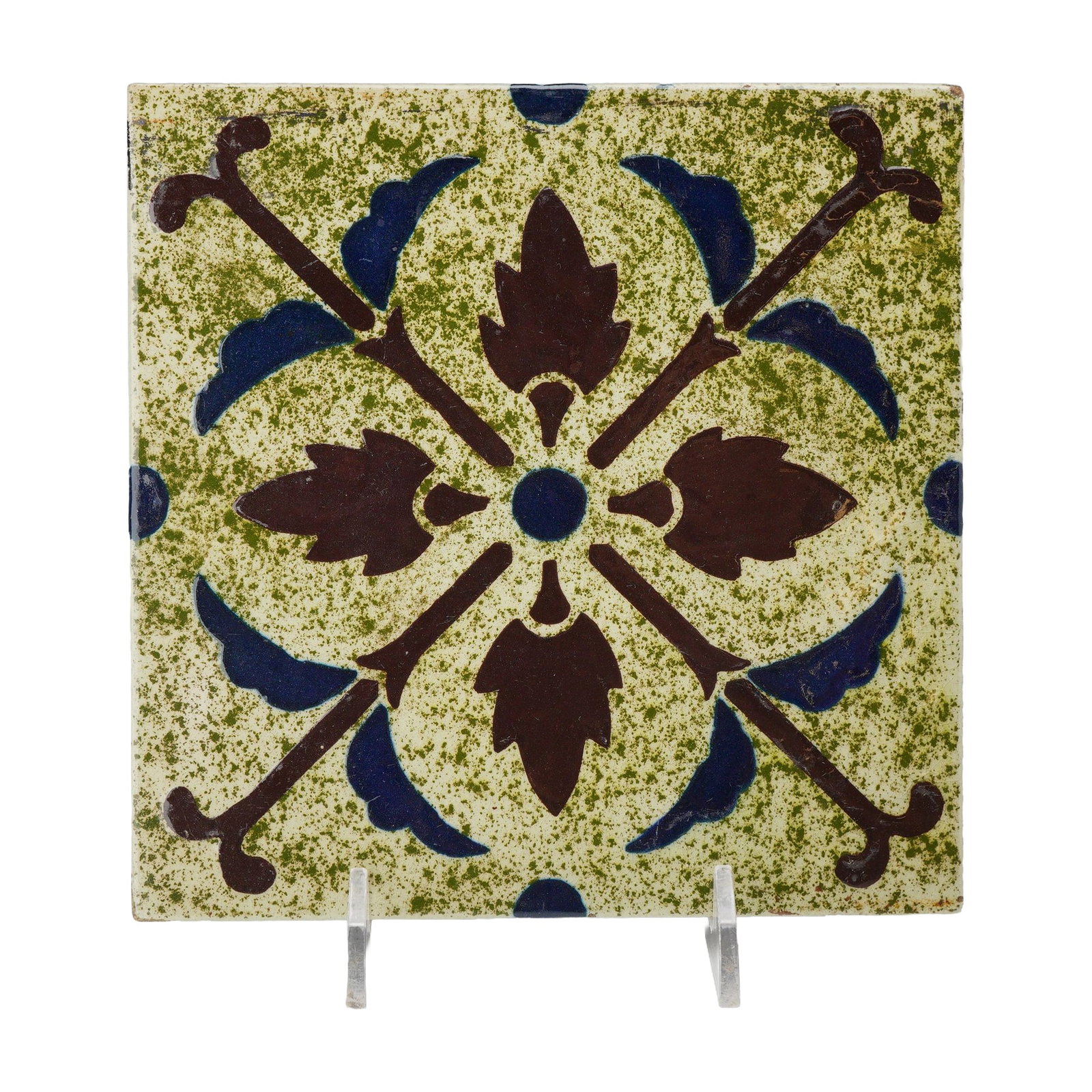 Josiah Wedgwood and Sons Etruria Patent Impressed Foliate Glazed Tile (1 of 3)