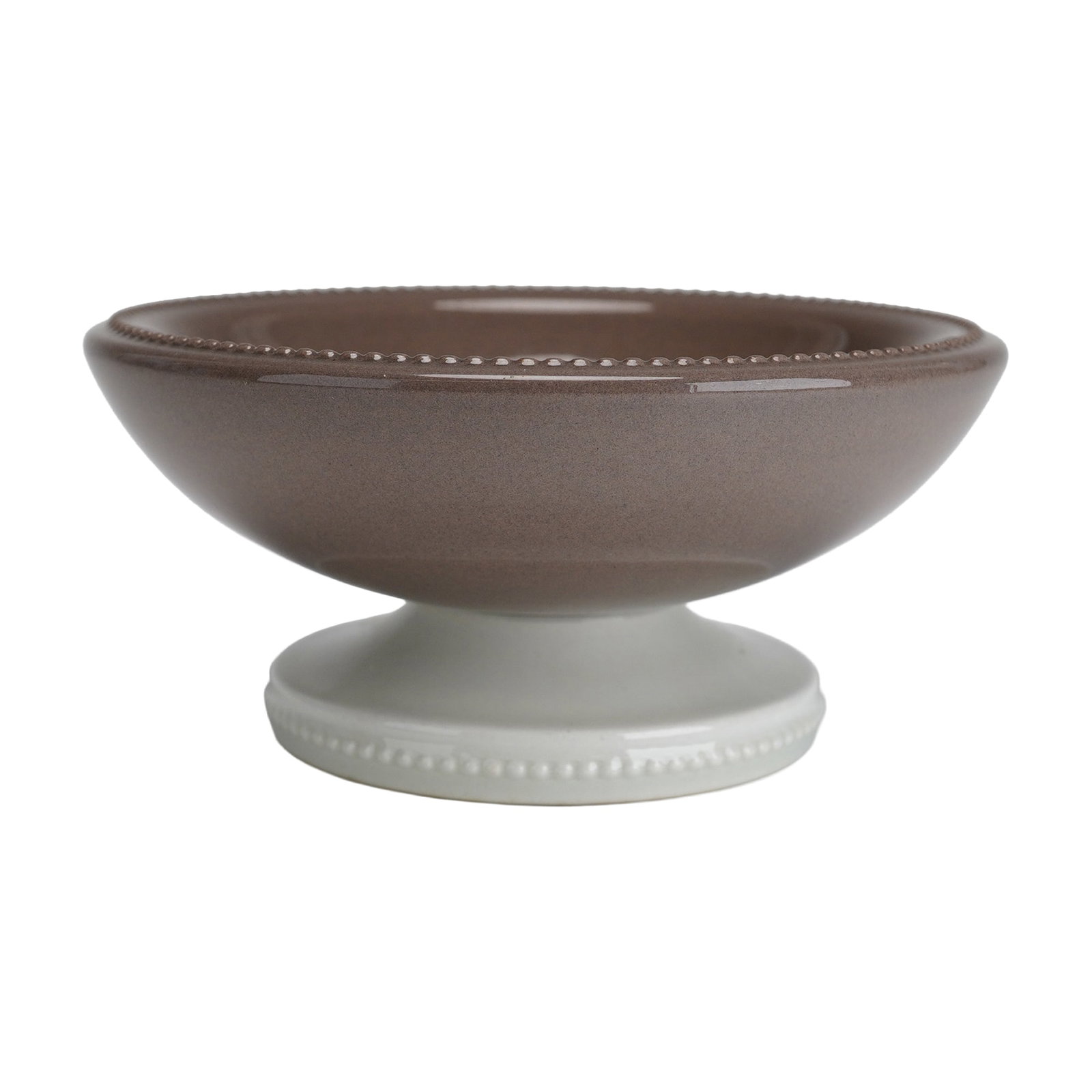 Wedgwood by Norman Wilson Glazed Earthenware Pedestal Bowl: This small footed bowl is a product of the English manufacturer Wedgwood, crafted from glazed earthenware. The piece features a shallow circular bowl with a rounded silhouette, mounted on a flared ped