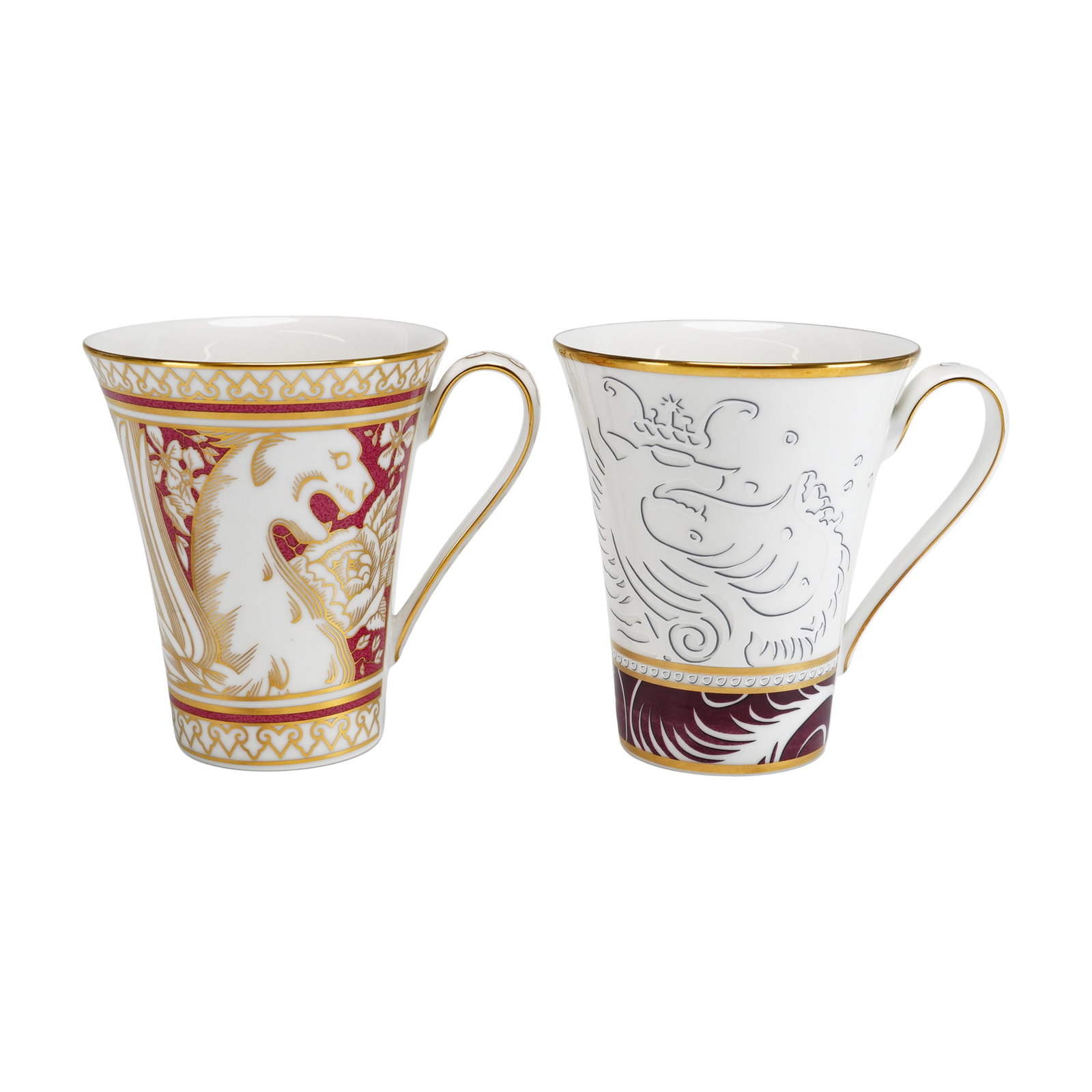 Pair of Wedgwood 250th Anniversary Fine Bone China Mugs, Columbia and Lion and Unicorn Patterns (1 of 4)