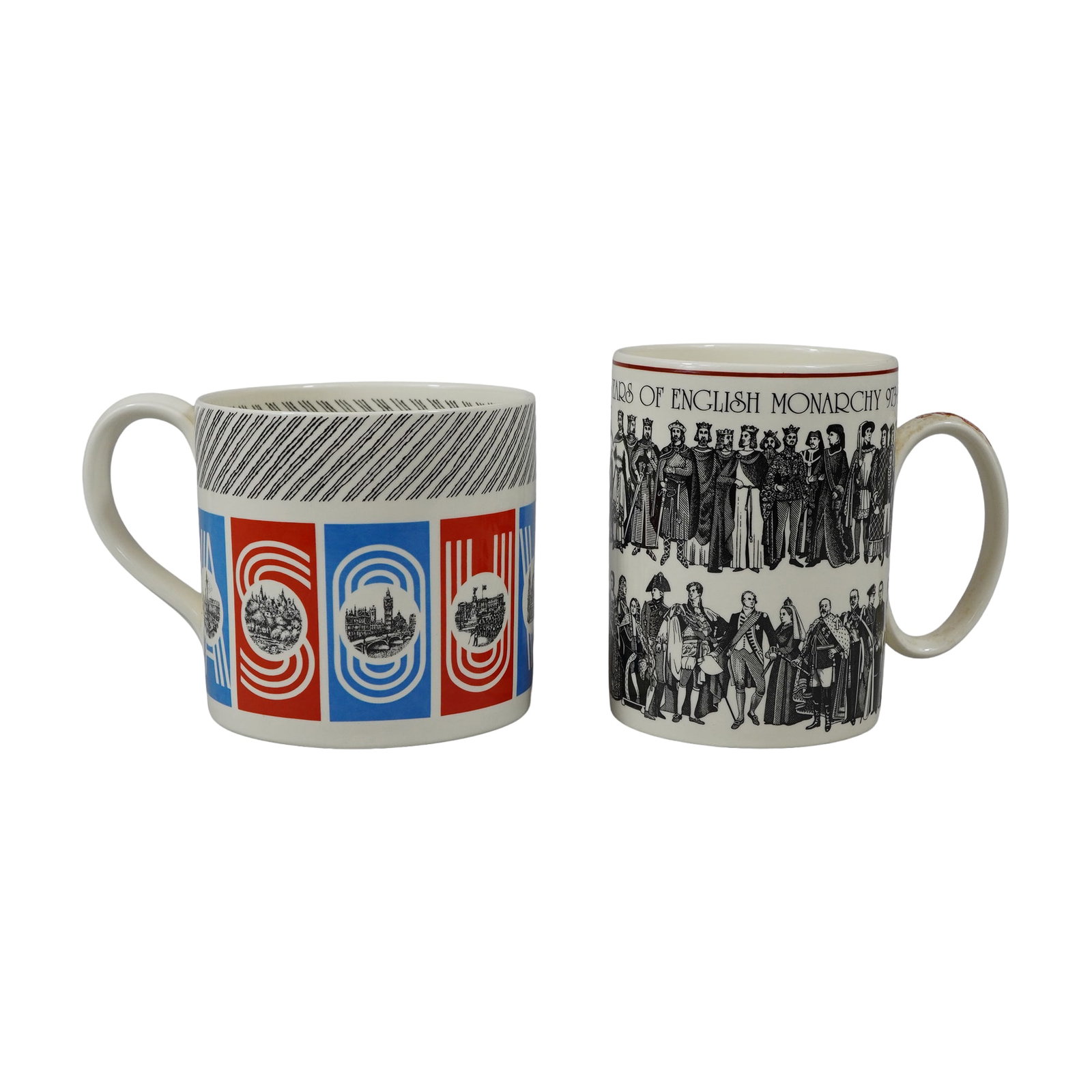 Two Wedgwood Commemorative Earthenware Mugs including London and English Monarchy Designs (1 of 3)