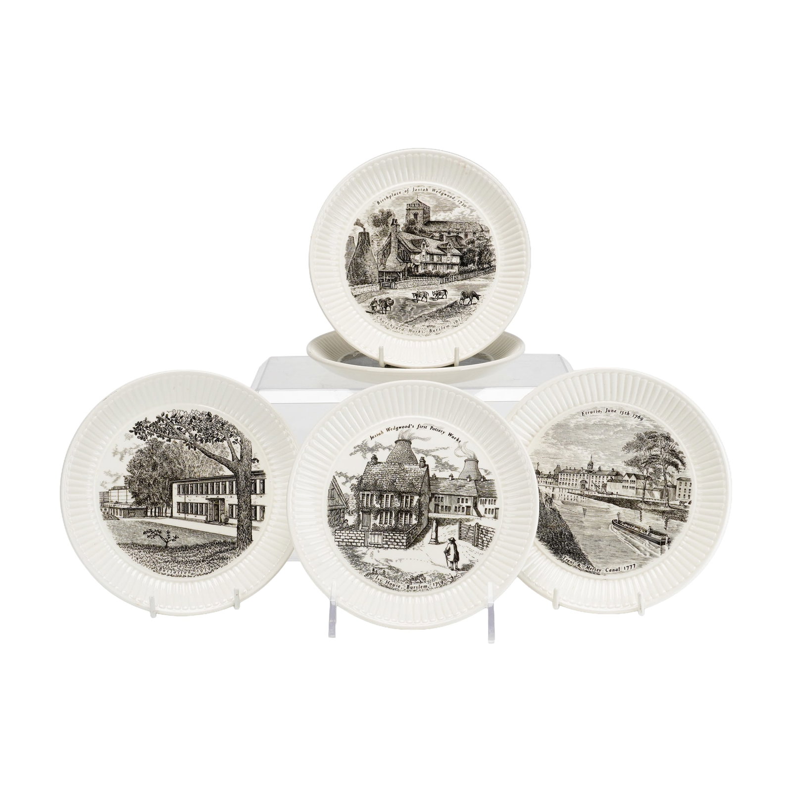 Set of Five Wedgwood Queensware Commemorative Plates, Josiah Wedgwood (1 of 4)