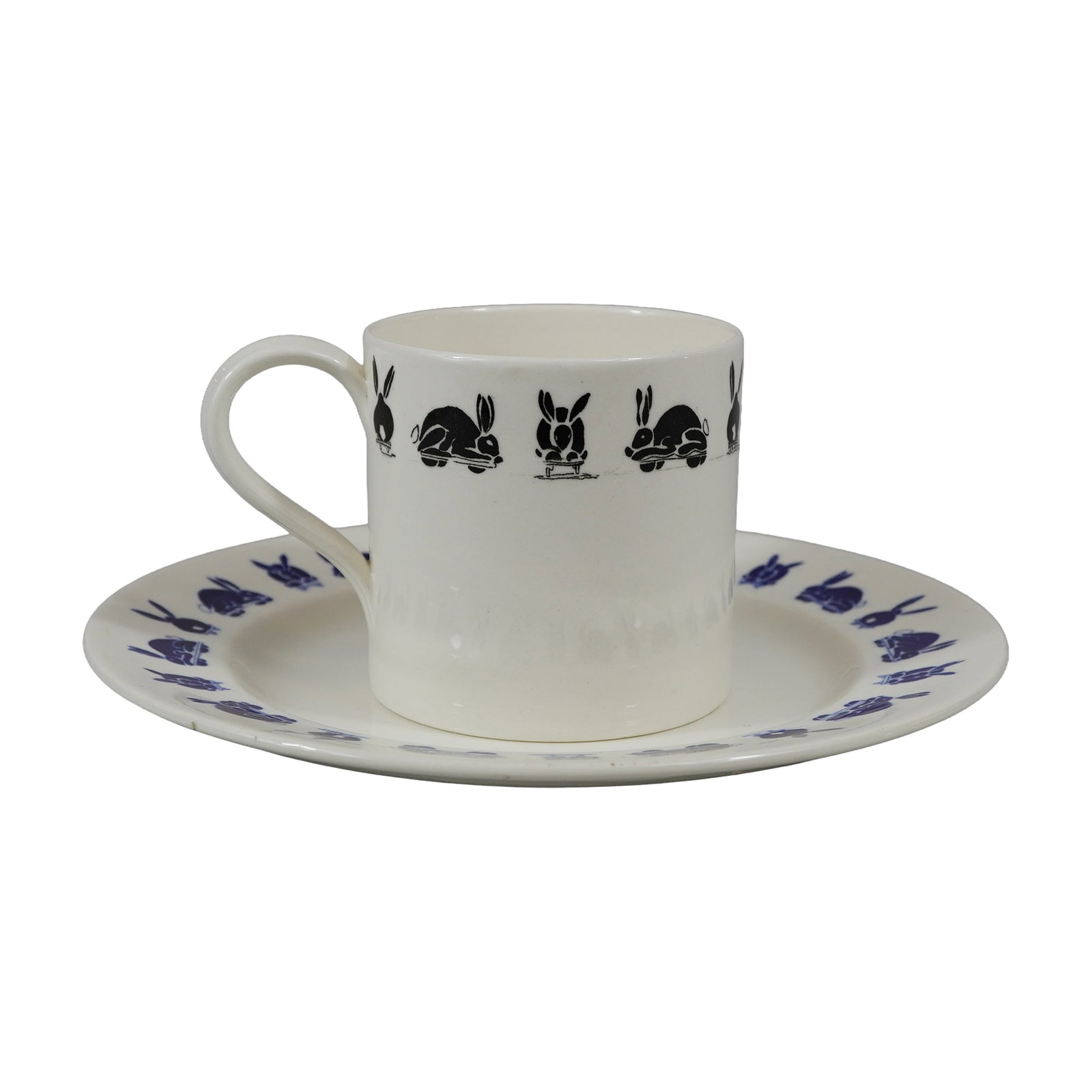 2pc Wedgwood Trial Pattern Cup and Saucer with Rabbit Motif (1 of 3)