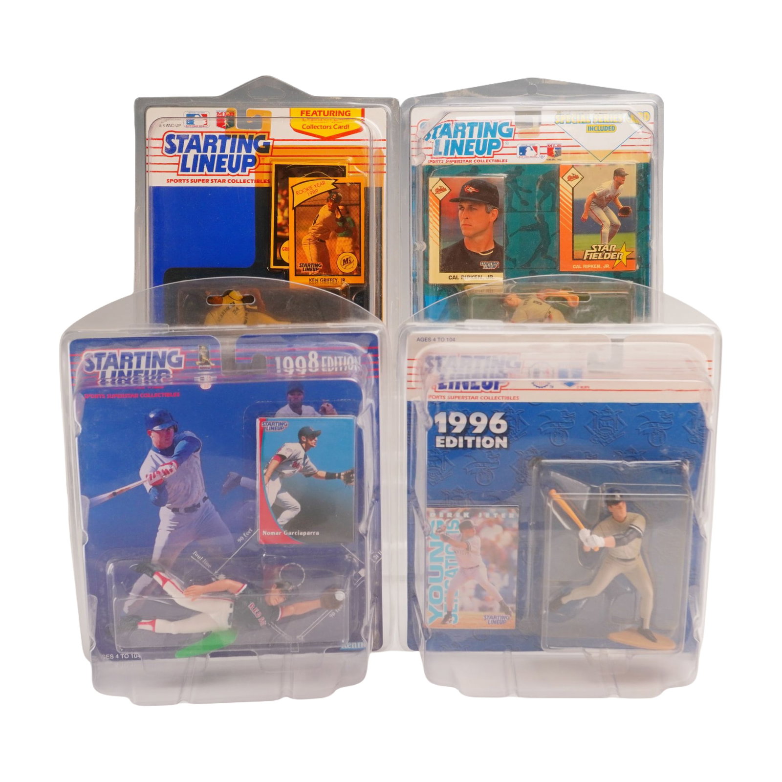 4pc Kenner Starting Lineup MLB Action Figures Including Ken Griffey Jr. and Derek Jeter (1 of 3)