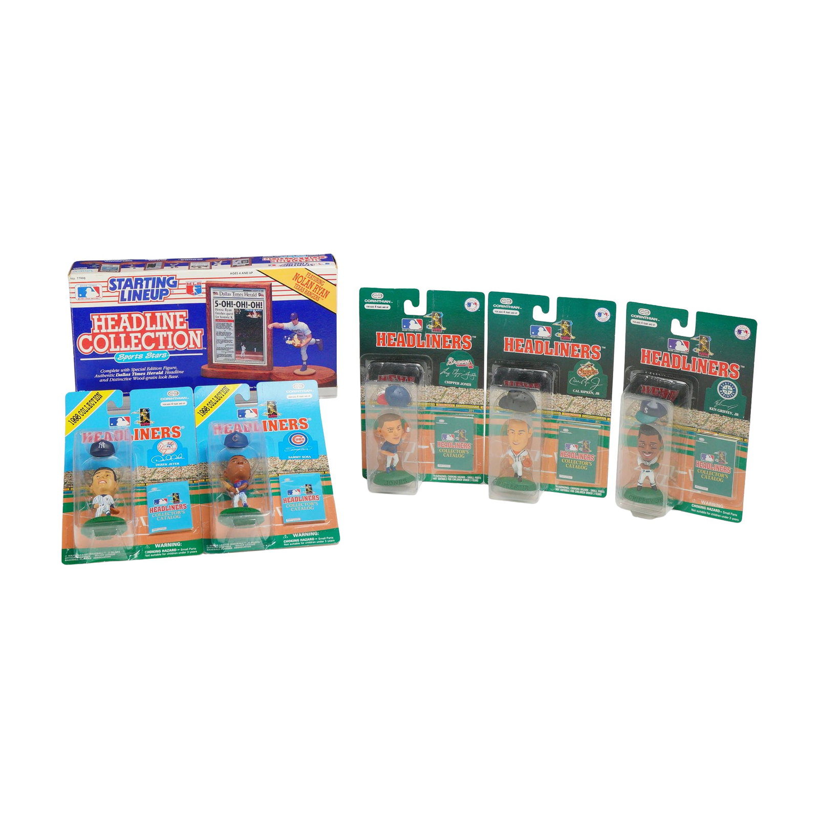 A Collection of Six MLB Figurines in Boxes Including Kenner Starting Lineup and Corinthian (1 of 3)