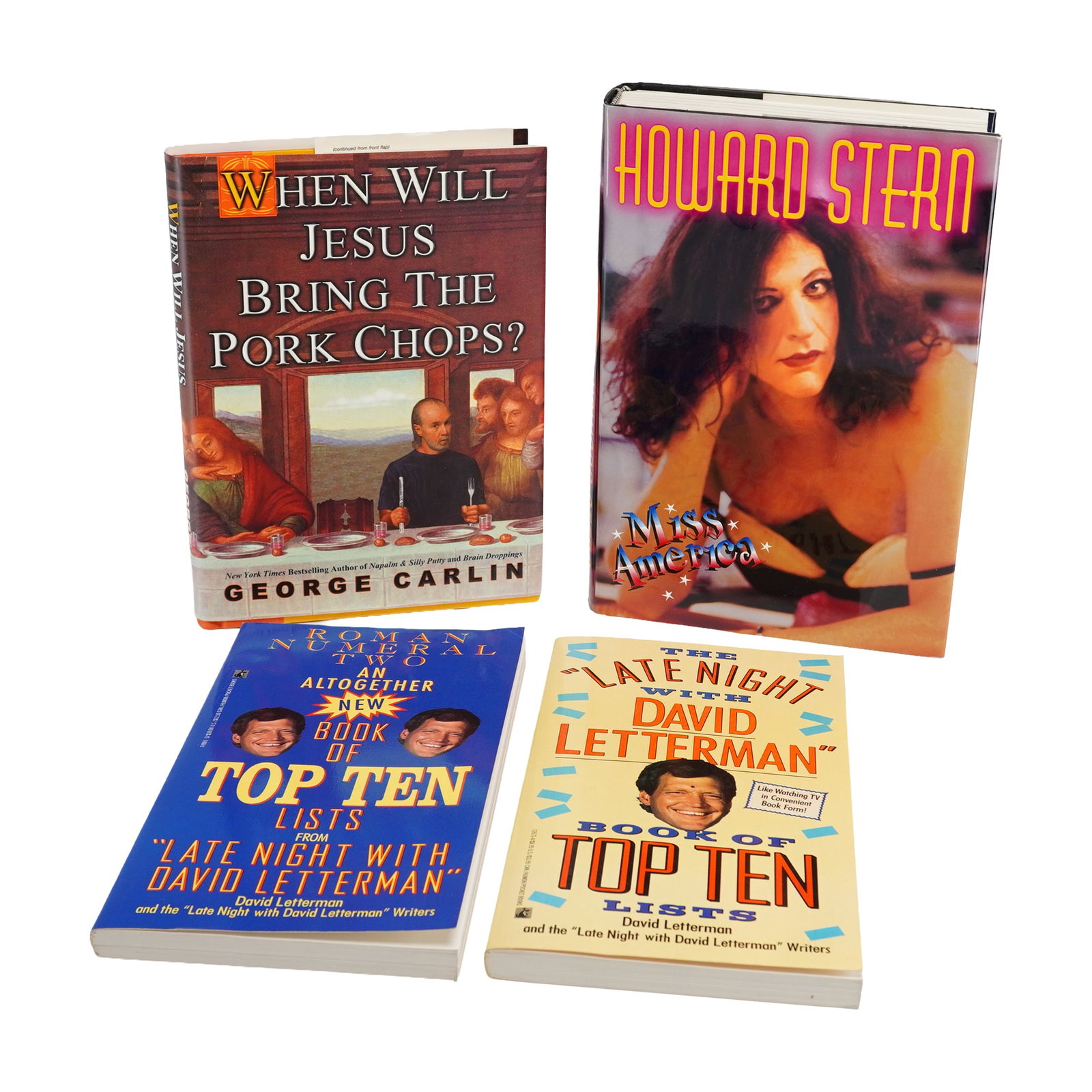 4pc Collection of Hardcover and Softcover Comedy Theme Books including Carlin and Stern. (1 of 4)