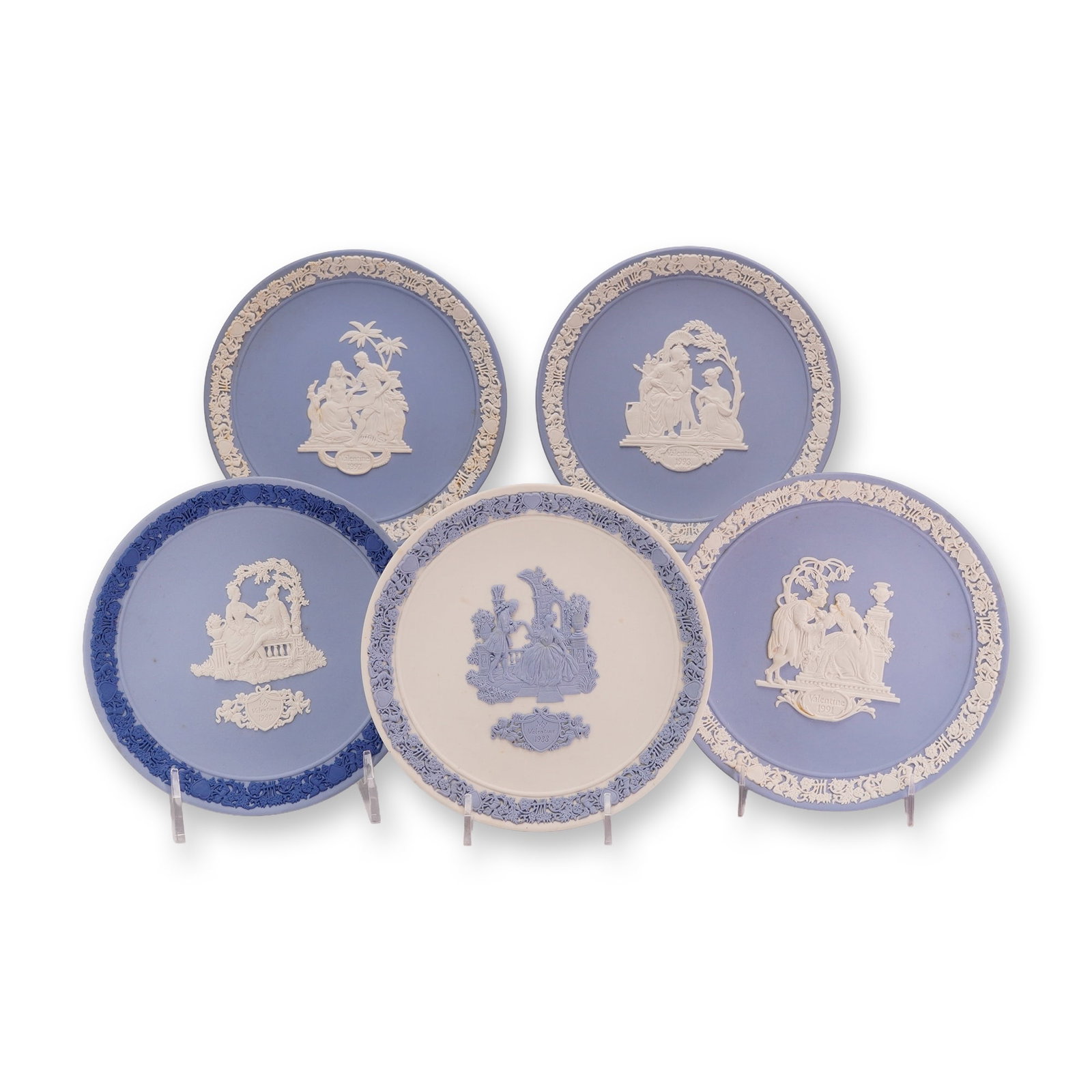 5pc Wedgwood Jasperware Valentine's Day Collector Plates (1 of 3)