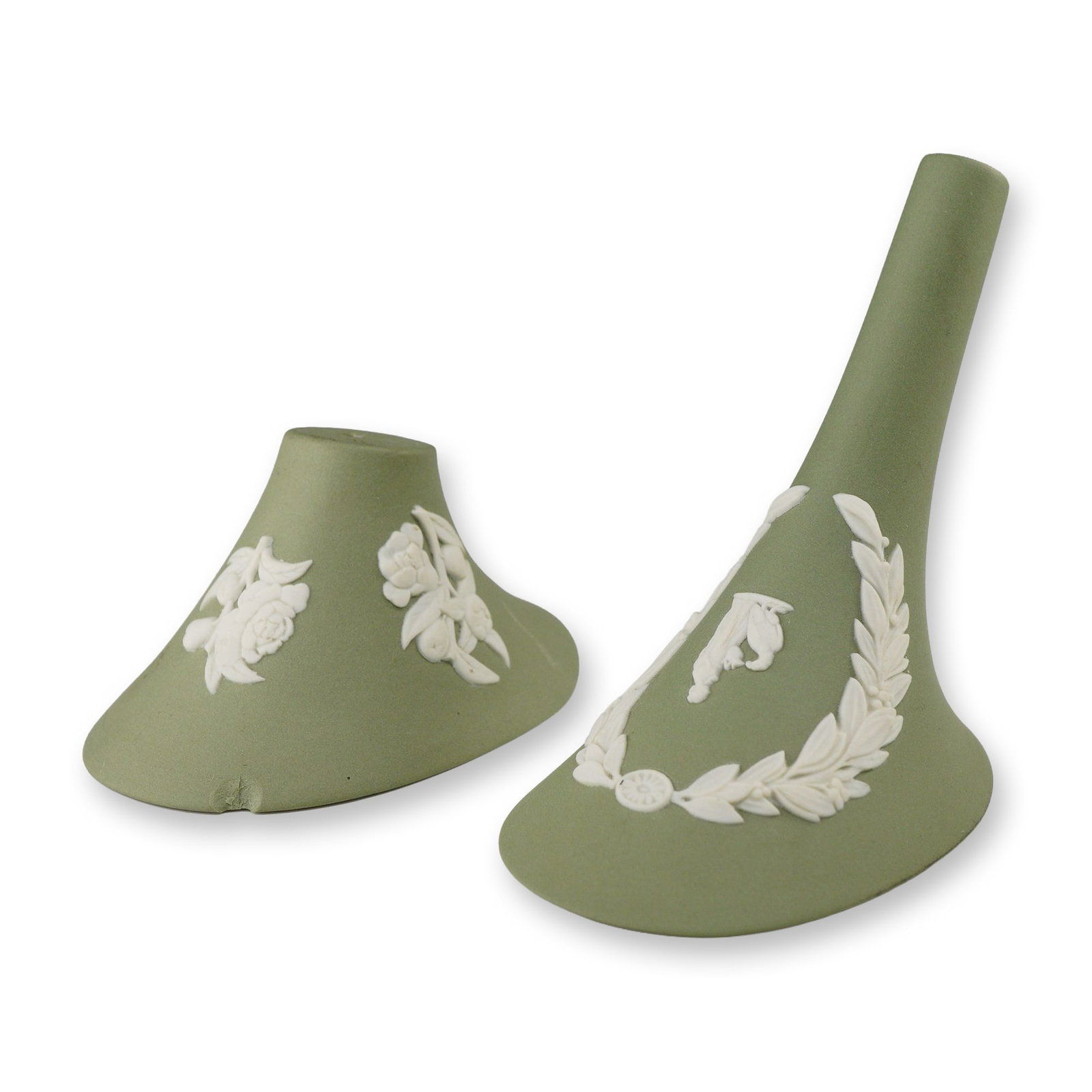 Two Wedgwood Sage Green Jasperware Shoe Heels (1 of 4)