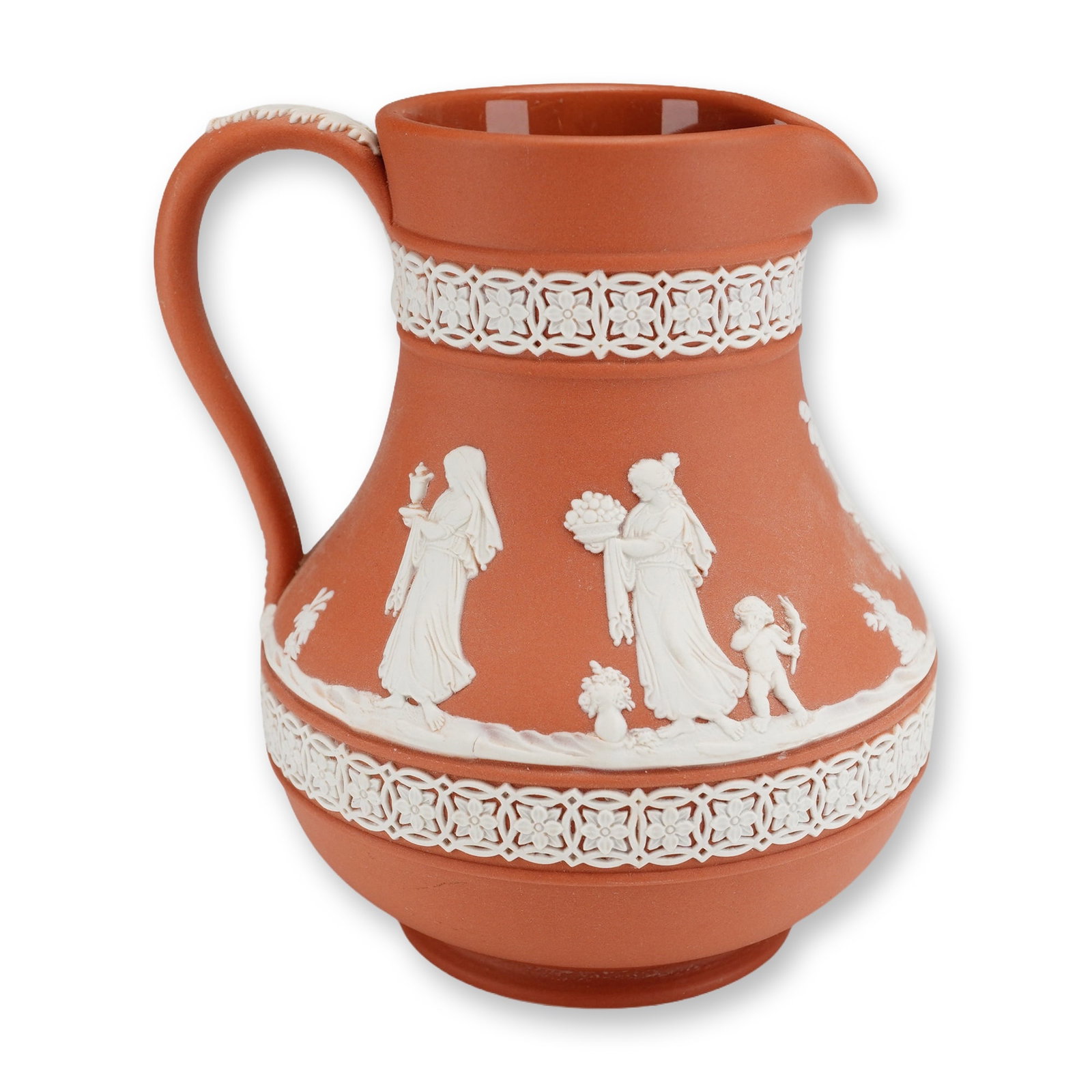 Wedgwood Rosso Antico Jasperware Pitcher with Neoclassical Reliefs (1 of 4)