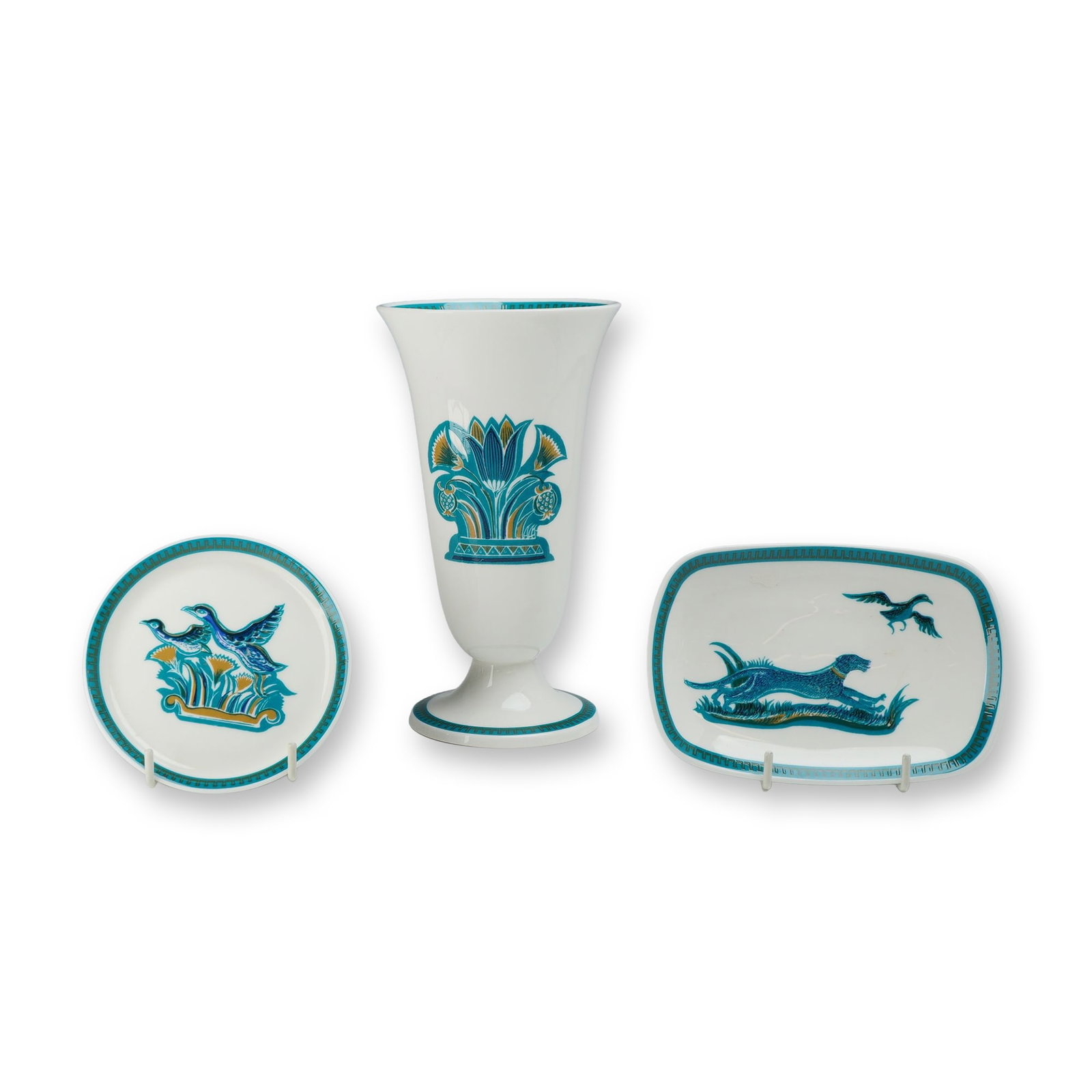 3pc Wedgwood Susie Cooper Ashmun Pattern Bone China Items (1 of 3)