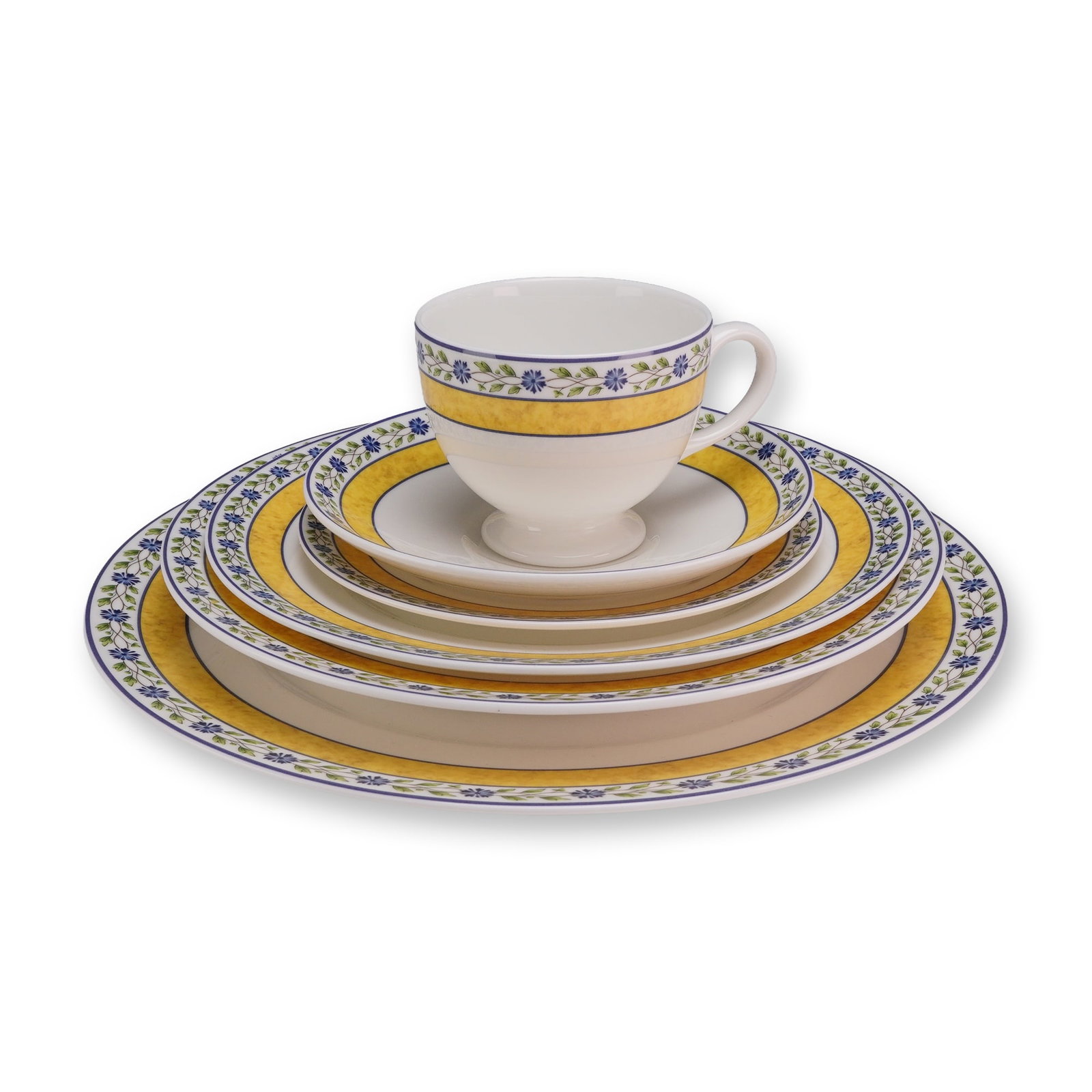6 Piece Set of Wedgwood Bone China Plates and Teacup, Mistral (1 of 4)