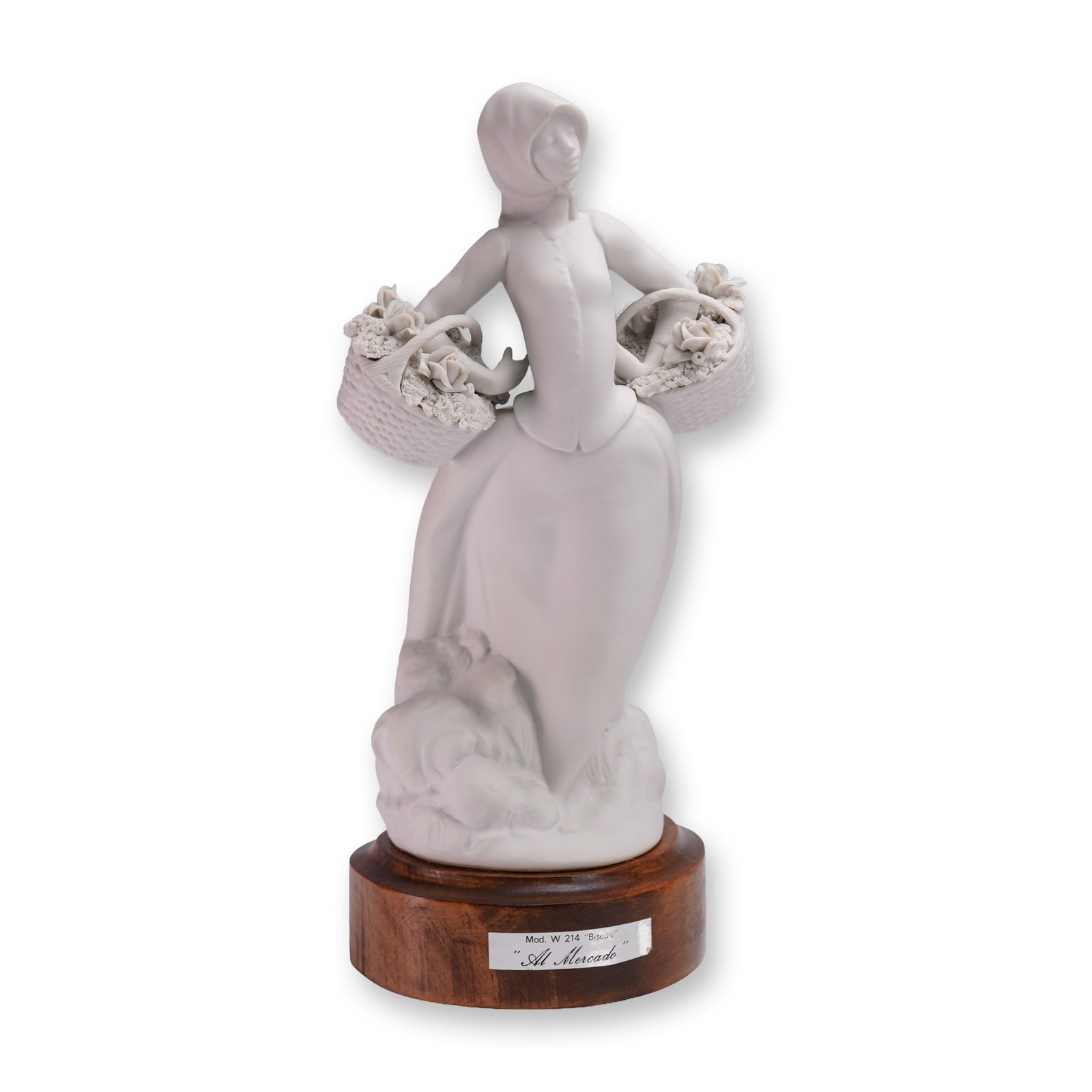 Al Mercado Bisque Porcelain Figurine with Flowers (1 of 7)