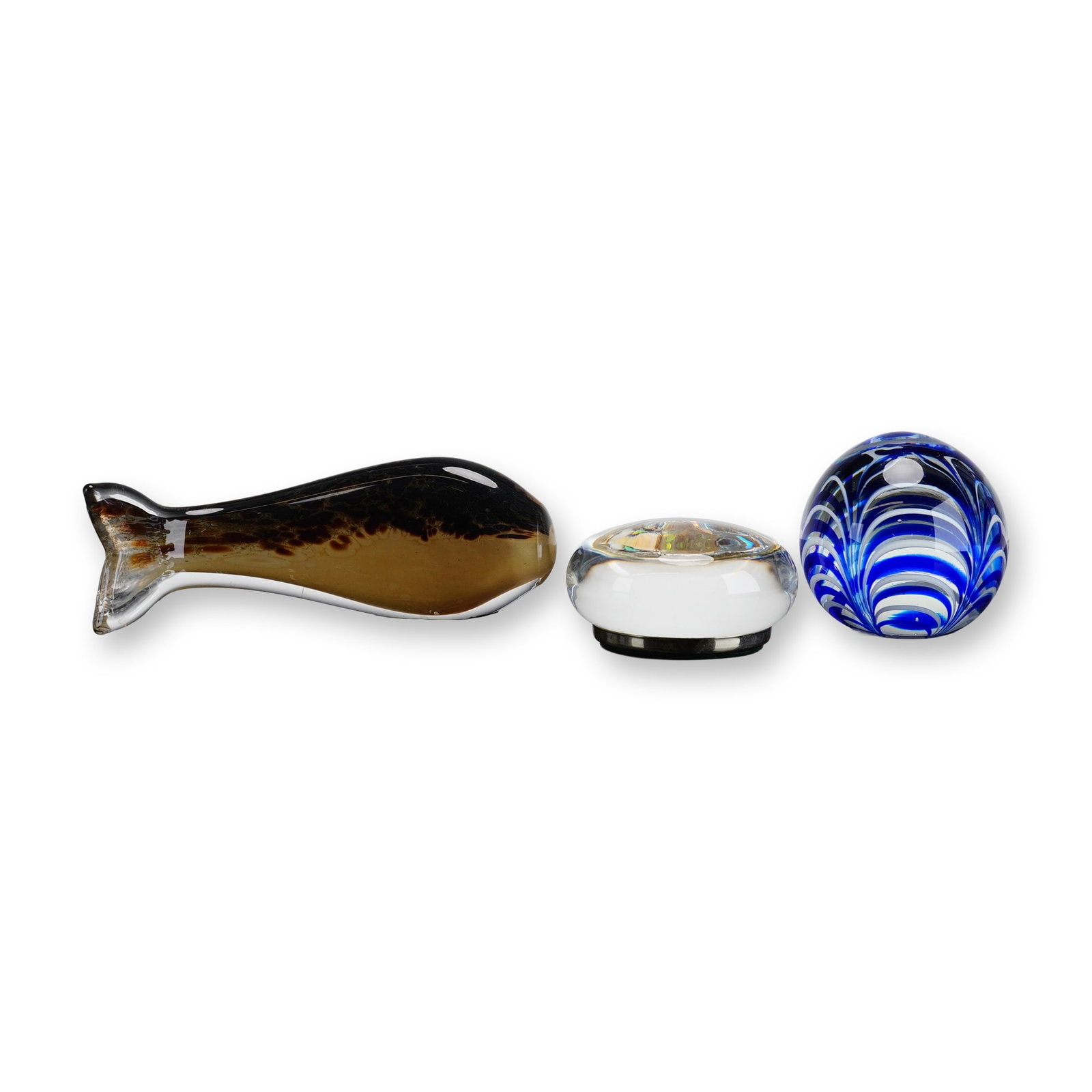 Trio of Art Glass Paperweights (1 of 4)