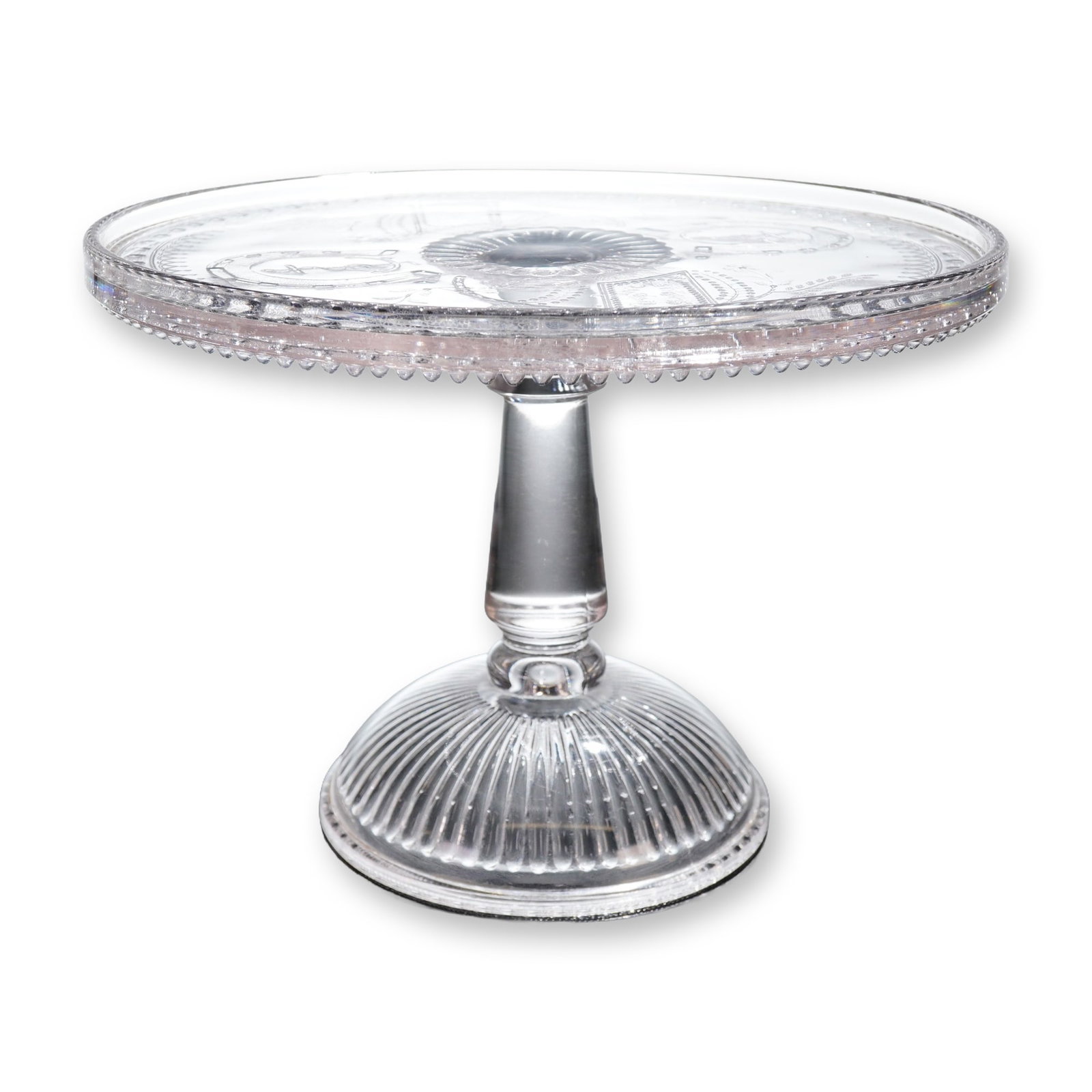 EAPG Adams & Co. Good Luck Horseshoe Prayer Rug Pattern Cake Stand (1 of 4)