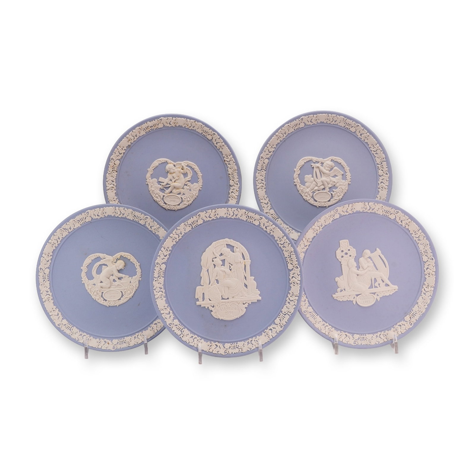 5pc Wedgwood Blue Jasperware Valentine's Day Collector Plates (1 of 3)