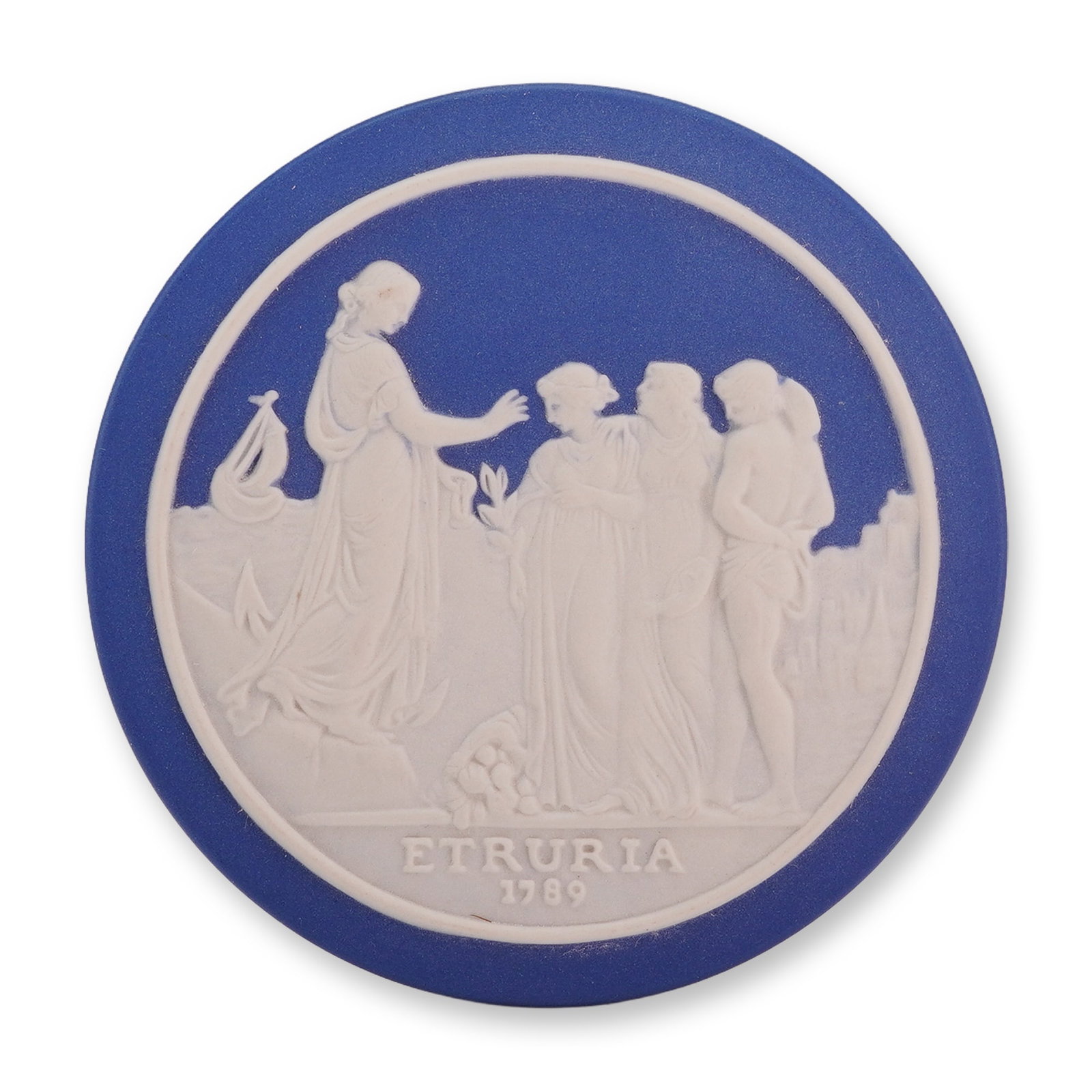 Wedgwood Dark Blue Jasperware Medallion Hope Addressing Peace Art and Labor (1 of 3)