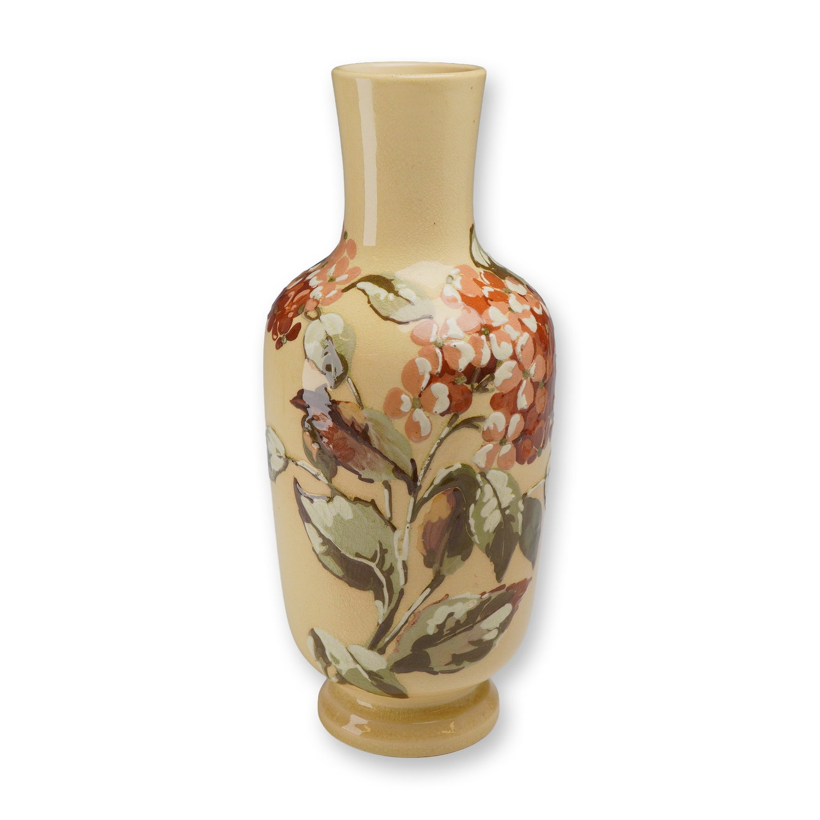 Wedgwood Hand-Painted Ivory Vellum Floral Vase, c. 1880 (1 of 4)