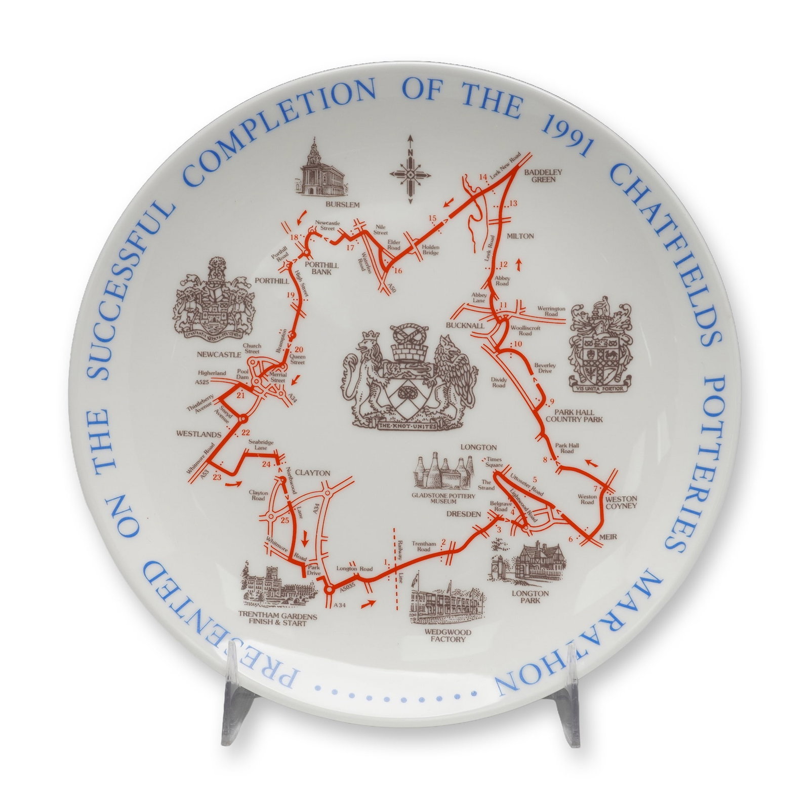 Wedgwood Bone China Commemorative Plate, Chatfields Potteries Marathon (1 of 4)