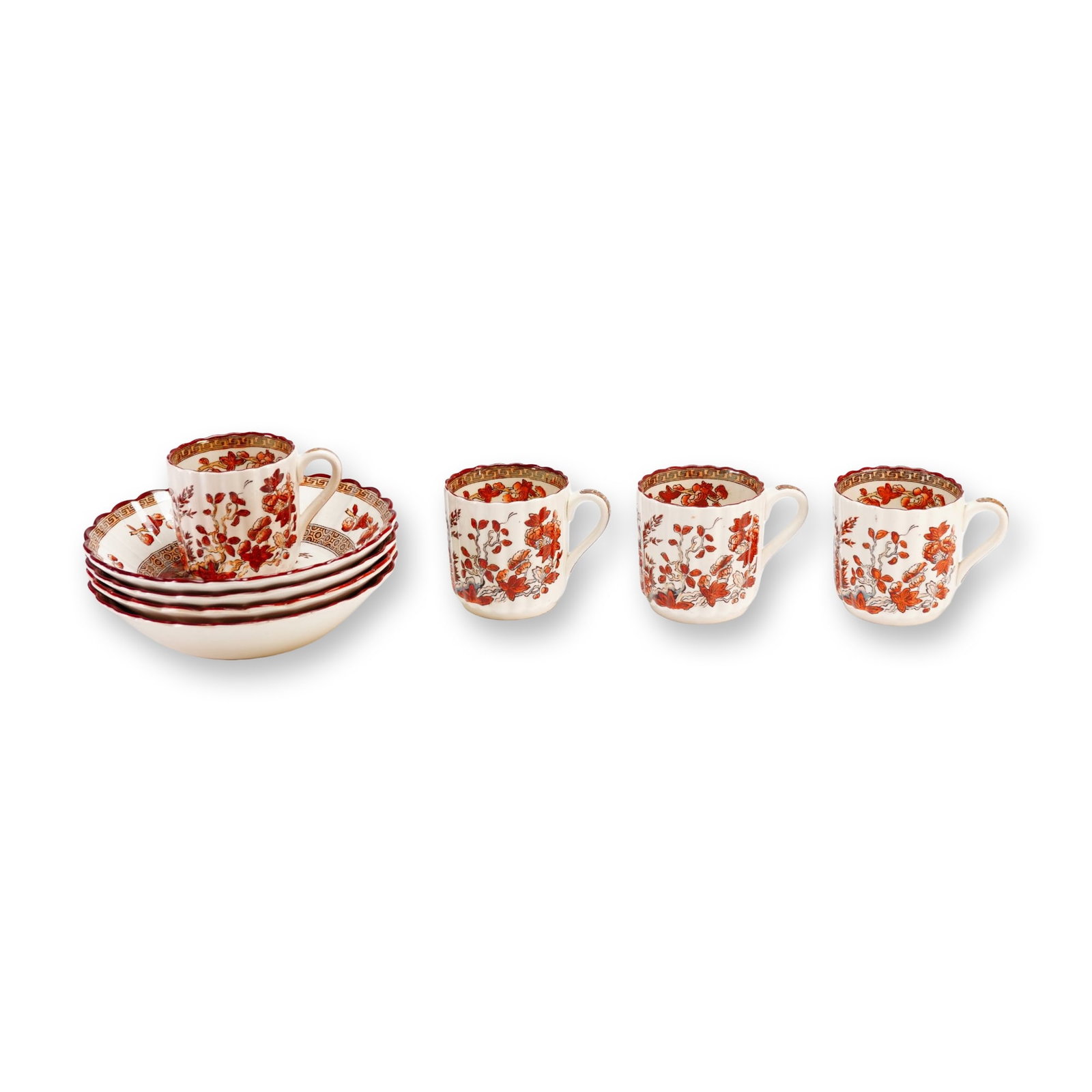 Copeland Spode India Tree 8pc Grouping of Flat Cups and Bowls (1 of 4)