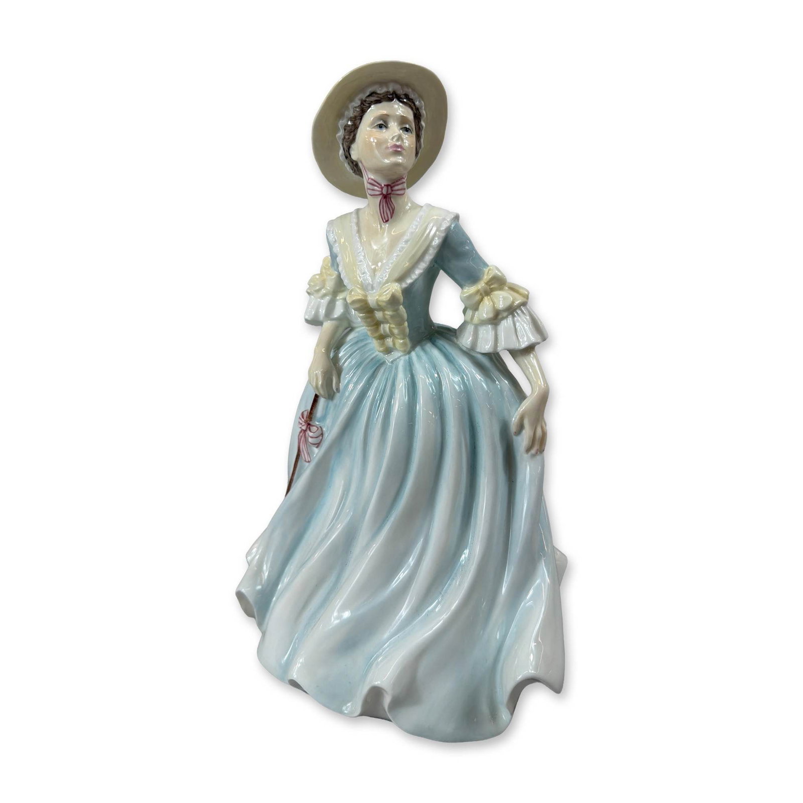 Coalport House of Hanover George II Bone China Figurine: Coalport bone china figurine from the House of Hanover series titled George II, modeled by John Bromley. The figure depicts a lady in mid-18th-century dress, specifically representing the period 1745-