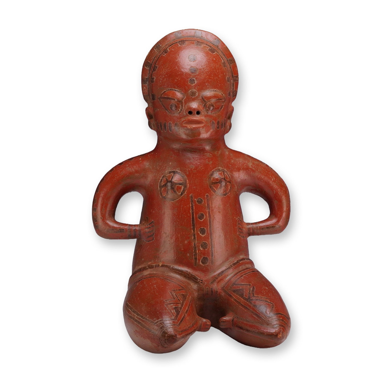 Pre-Columbian Olmecoid Style Terracotta Seated Female Figure (1 of 4)