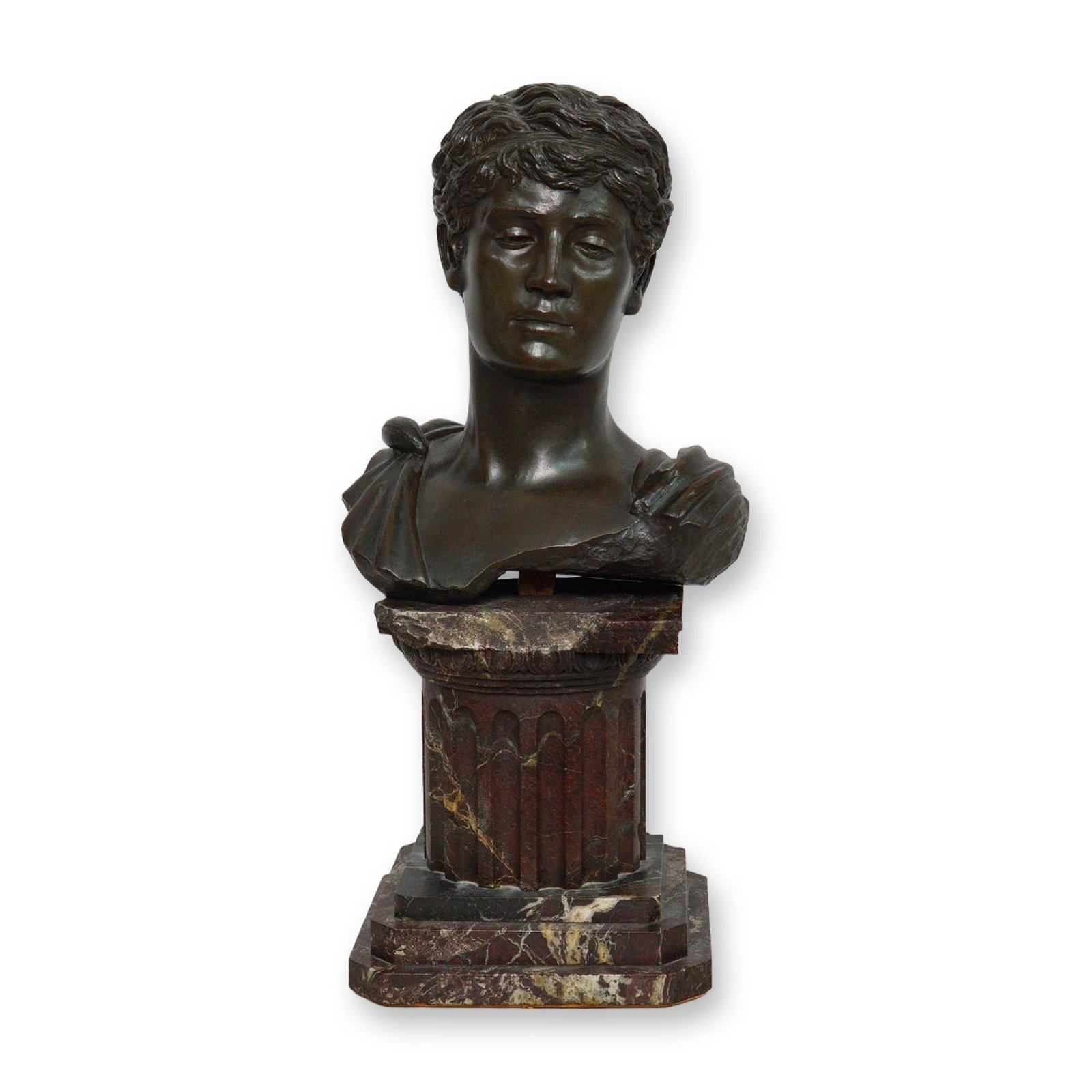 Thomas Waldo Story (American, 1854-1915) Bronze Bust on Marble Column, Hornorius (1 of 6)