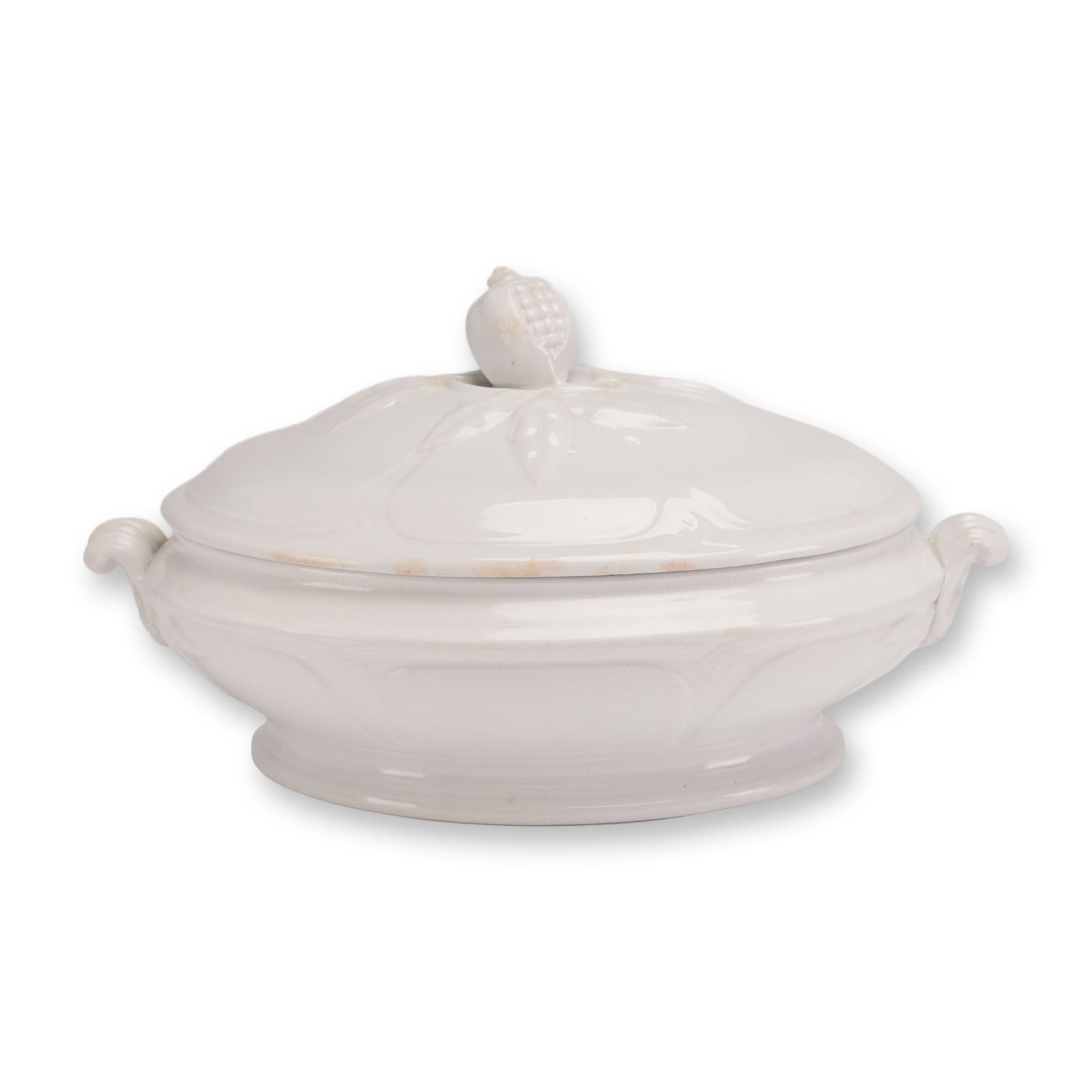 Mid-19th Century Jacob Furnival White Ironstone Oval Covered Vegetable Dish (1 of 3)