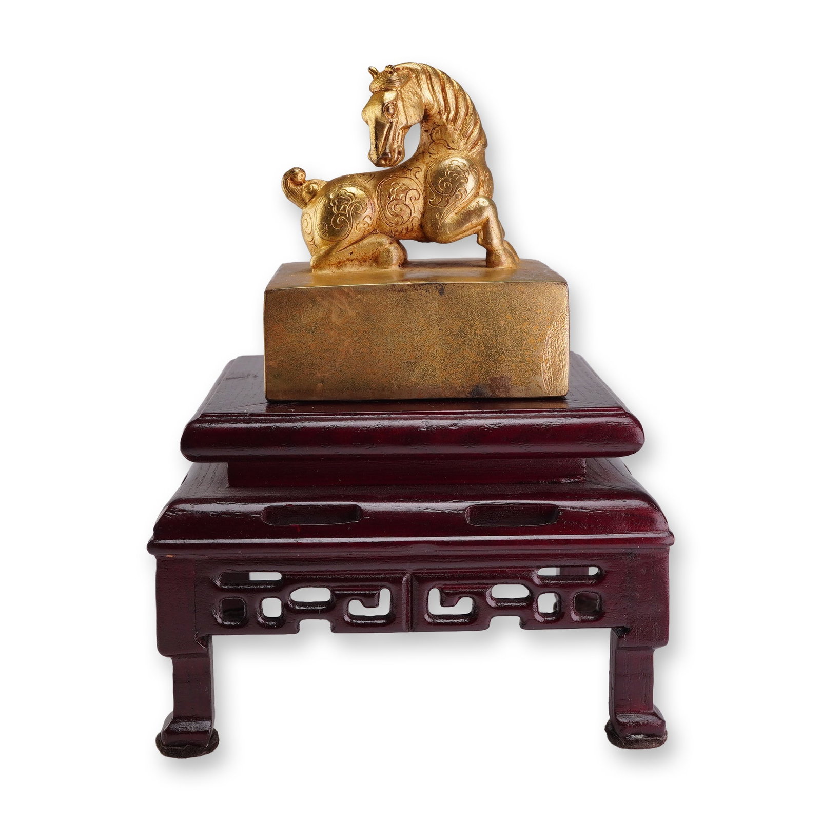 Qing Dynasty Gilded Bronze Large Horse Seal (1 of 3)