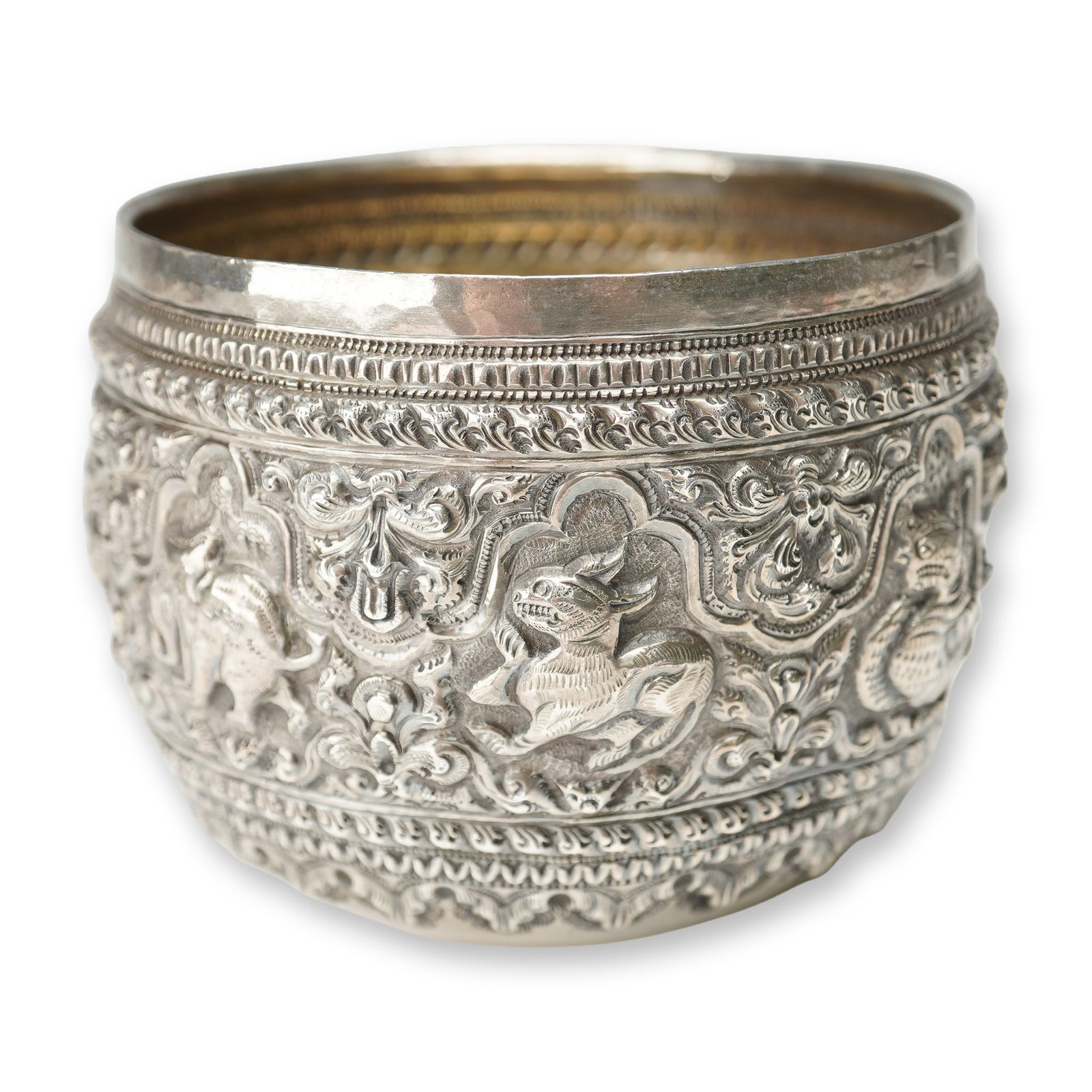 Burmese Silver Repousse Small Zodiac Bowl (1 of 5)