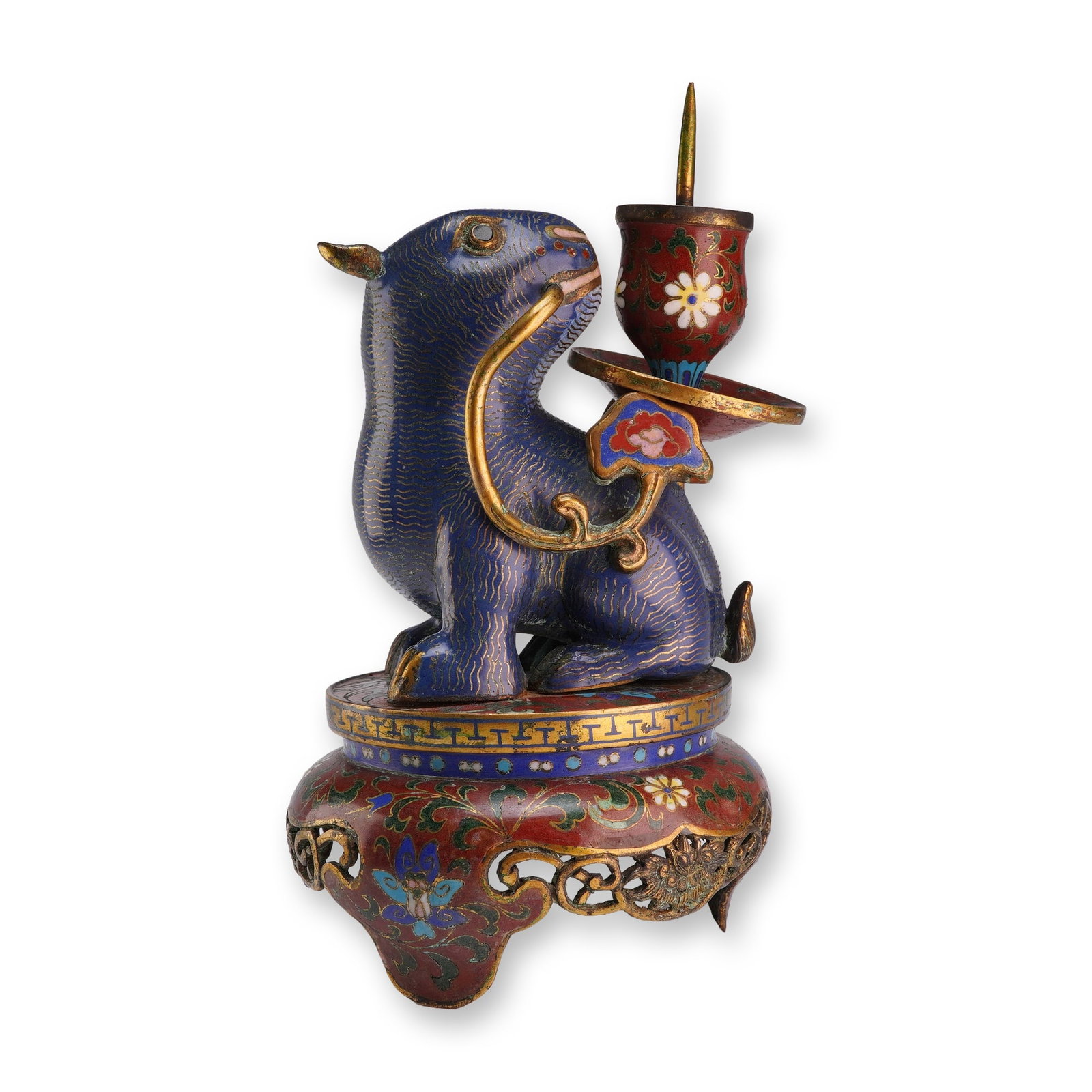 Chinese Cloisonne Rabbit Form Candle Pricket (1 of 3)