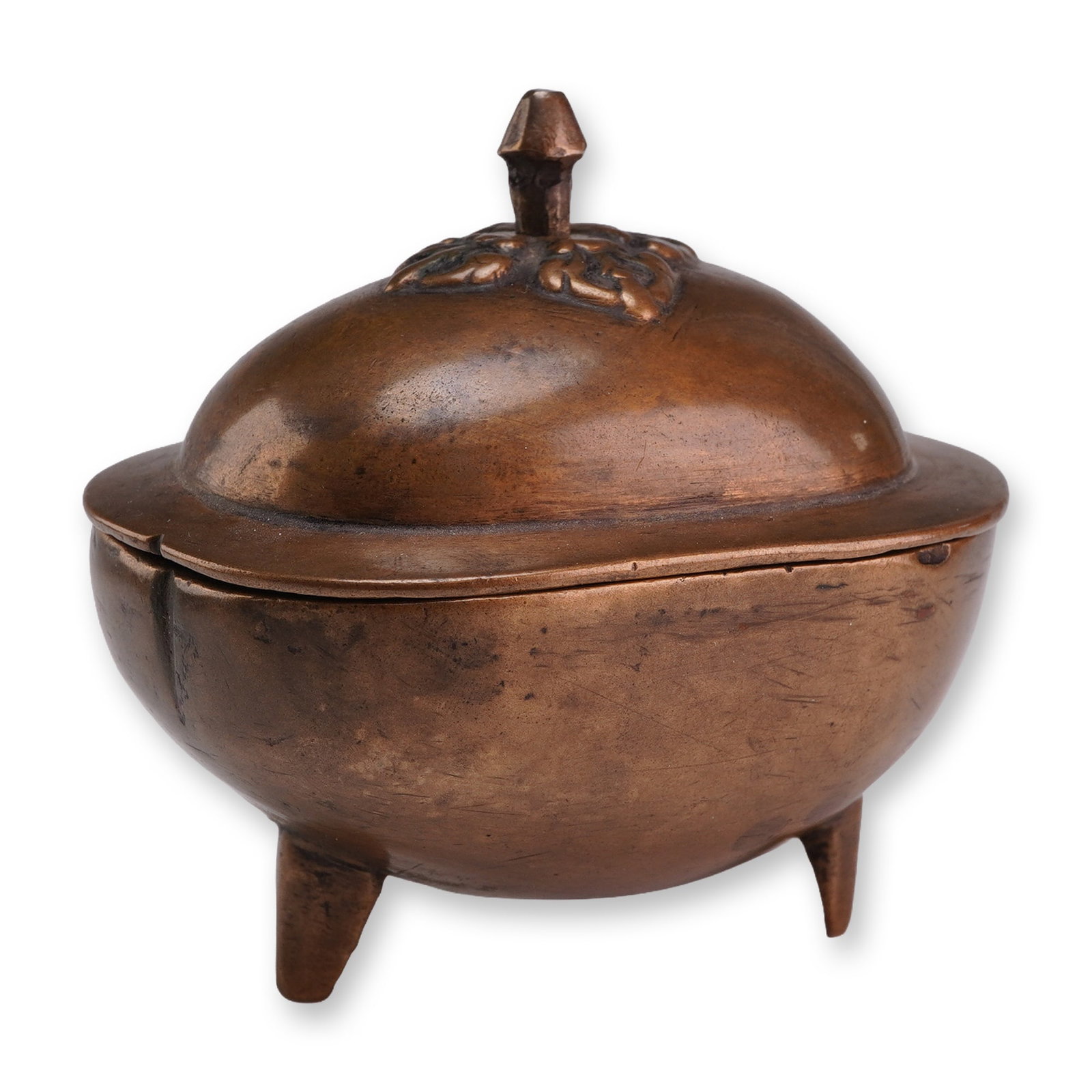 Small Tibetan Bronze Skull Cup Form Tripod Censer (1 of 3)