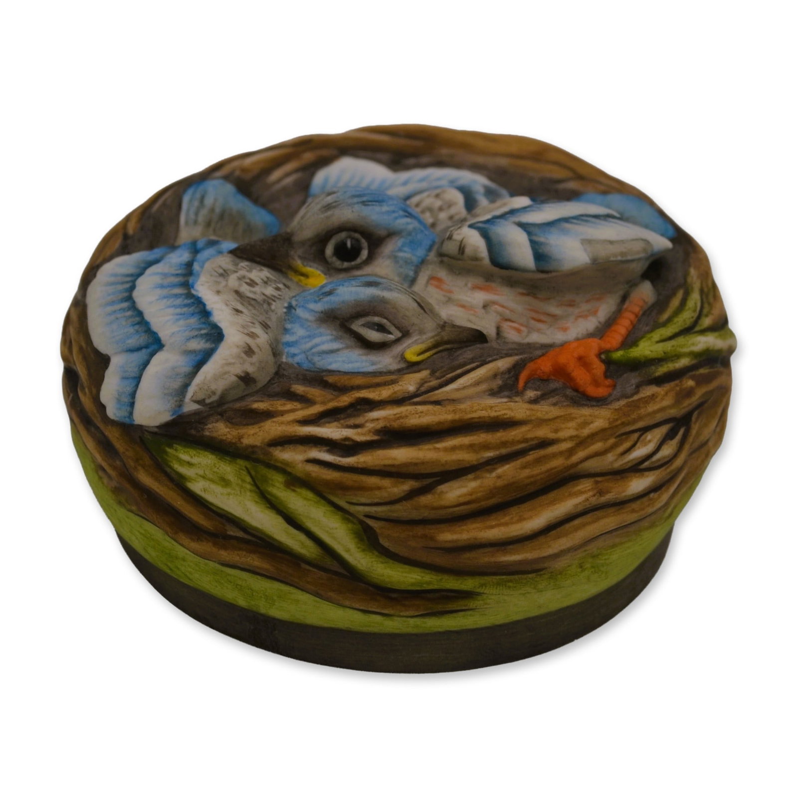 Boehm Porcelain Baby Lazuli Buntings Paperweight, 1970 (1 of 3)