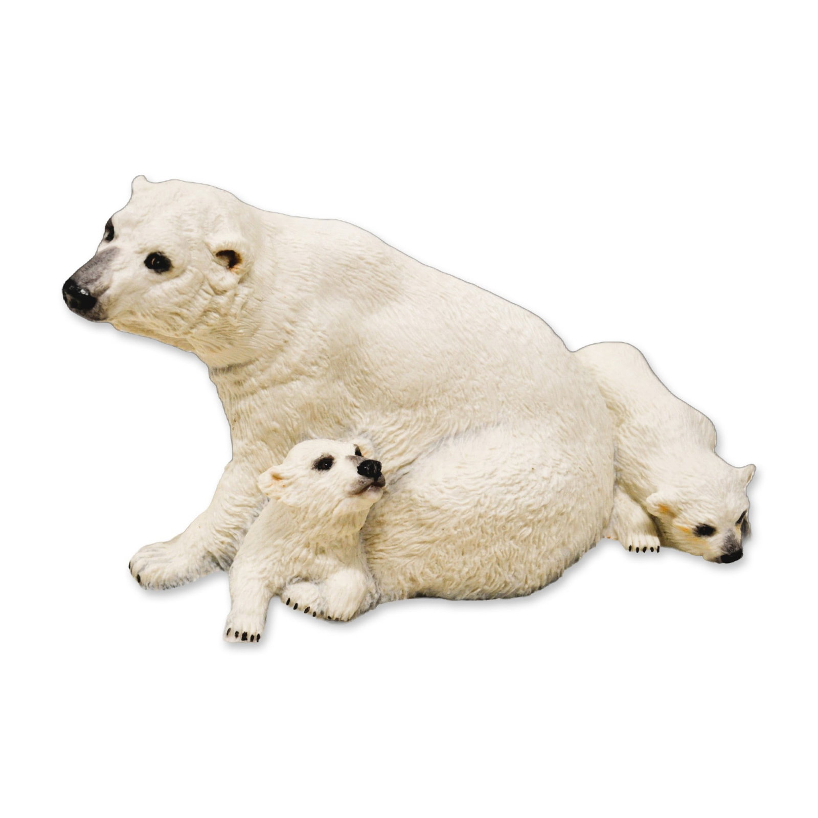 Boehm Porcelain Polar Bear With Cubs Sculpture, 1983: FIne Bone Porcelain, Decorated, hand created, hand painted by the Artists of the Boehm Studio in Malvern, England, UK. Introduced in 1983, featuring the Polar Bear with Cubs. Hallmark: 20114. A sold o