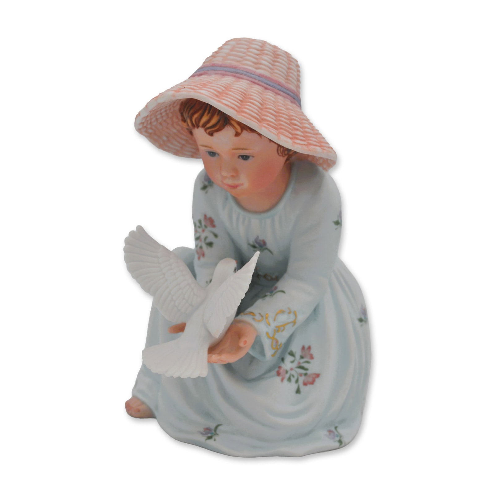 Edna Hibel Porcelain LE Figurine Angelica With Doves (1 of 5)