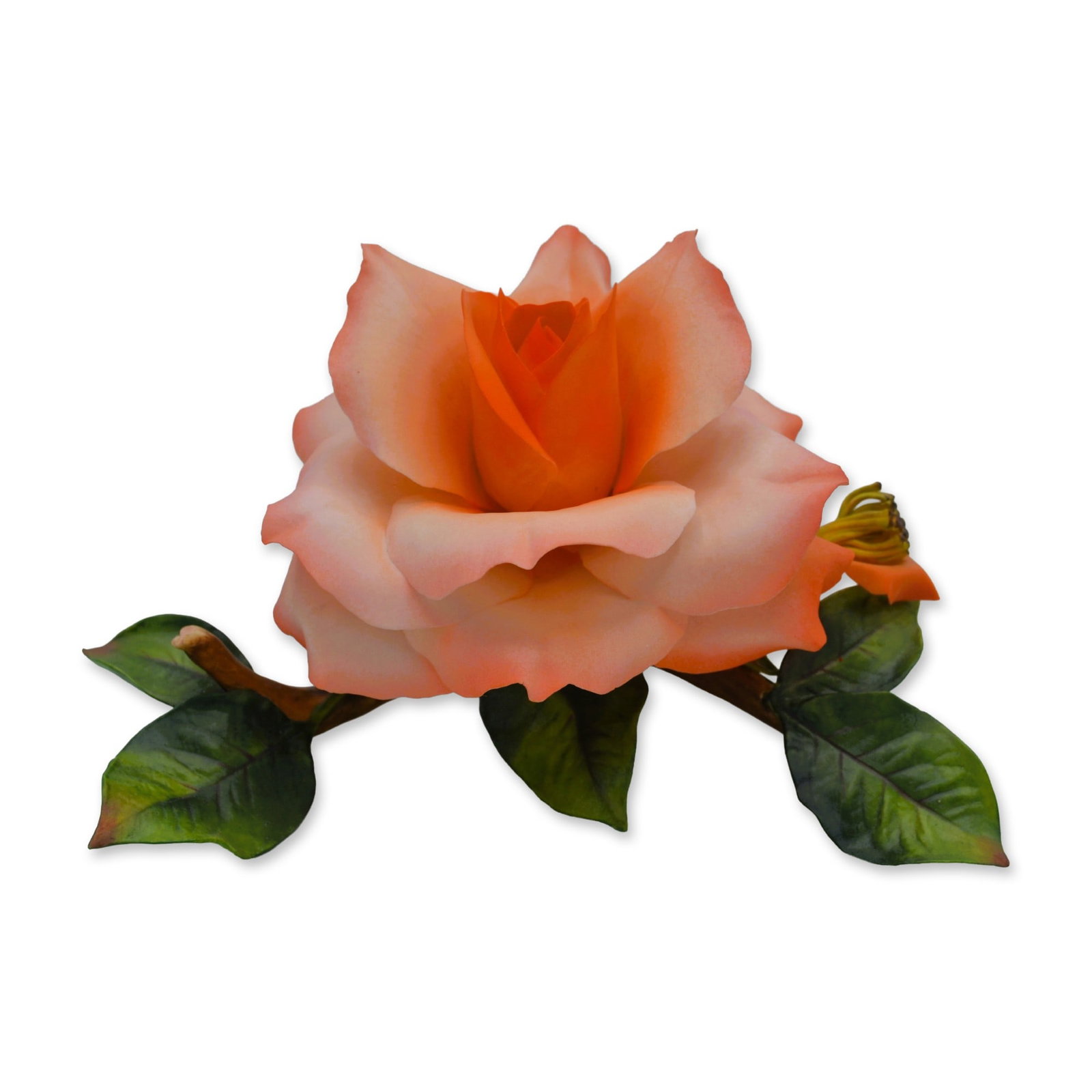 Connoisseur Porcelain Sculpture Edna Hibel Rose, 1989: Fine Bone China Decorated, hand-created, hand-painted, with exquisite detail maintained through the dedication of each artists and craftspeople, recognized as some of the finest in the world, featurin