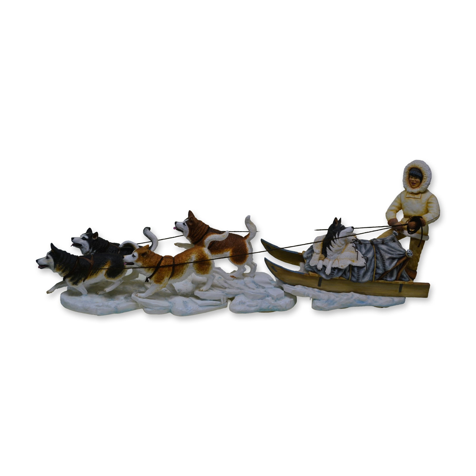 Connoisseur Porcelain Sculpture Eskimo Boy With Sled and Dog Team, "Hard Lesson," 1988, Prototype (1 of 13)